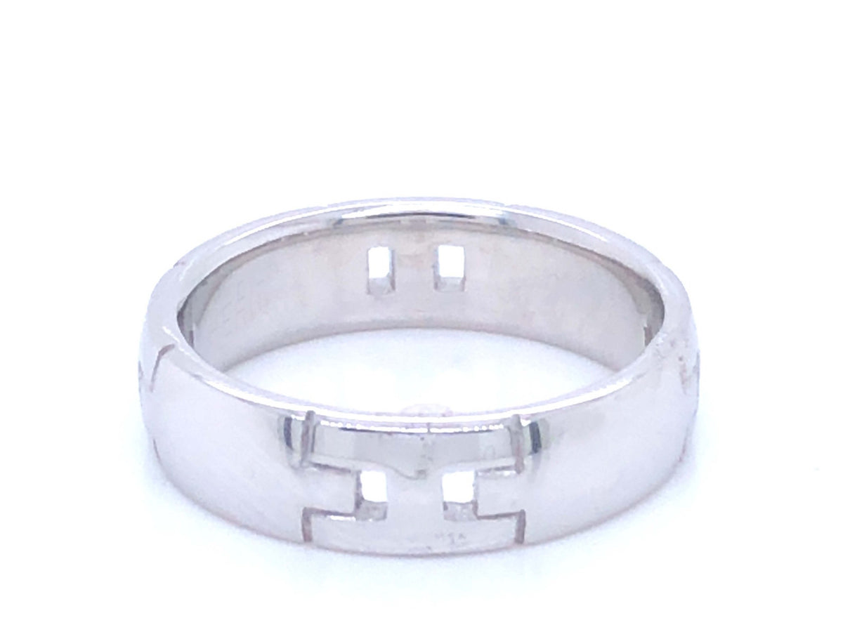 Hermes Hercules Ring in 18k White Gold, Size 52