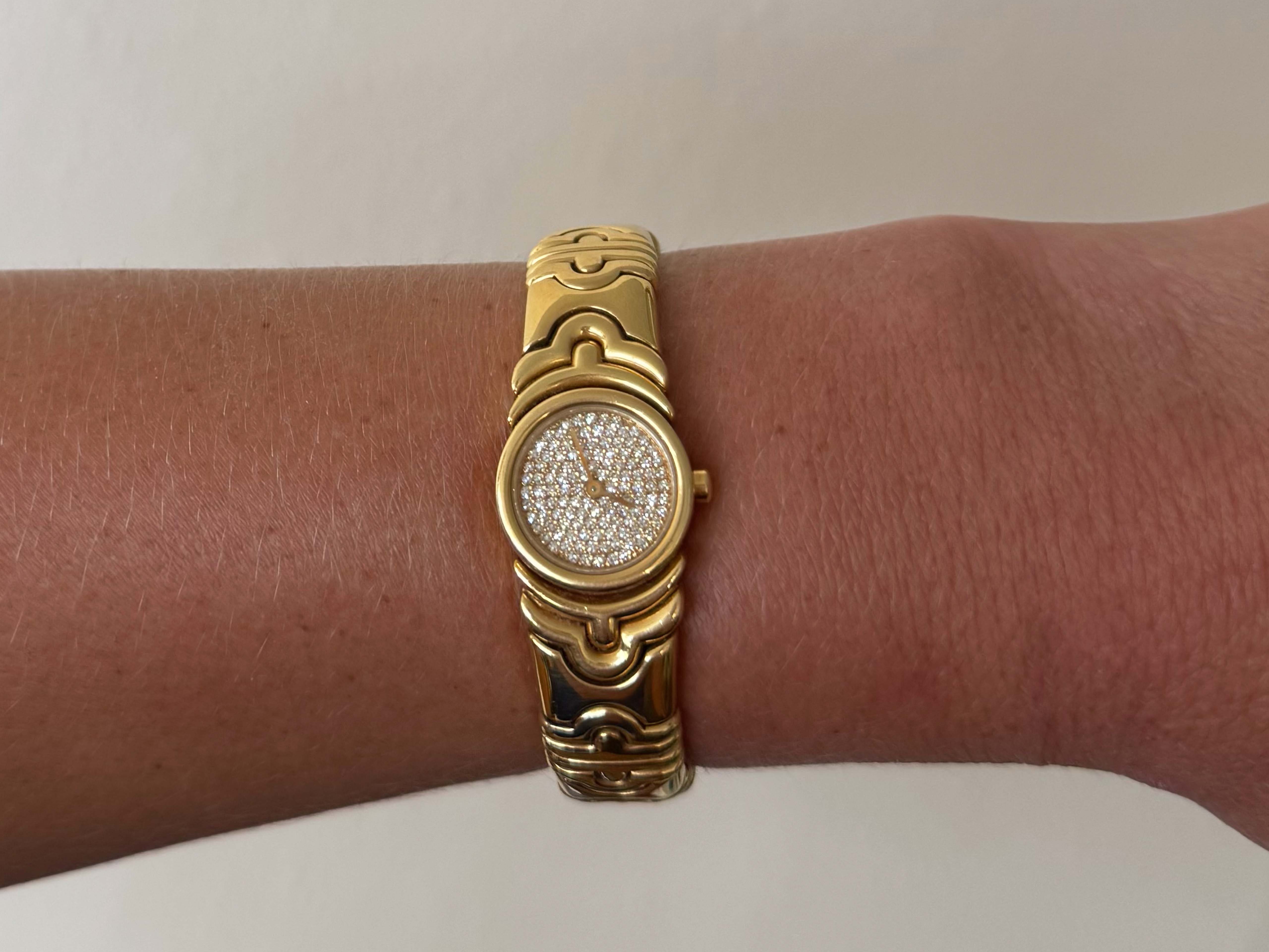 Bvlgari Parentesi Diamond & 18K Yellow Gold Bracelet Watch, Ref BJ01