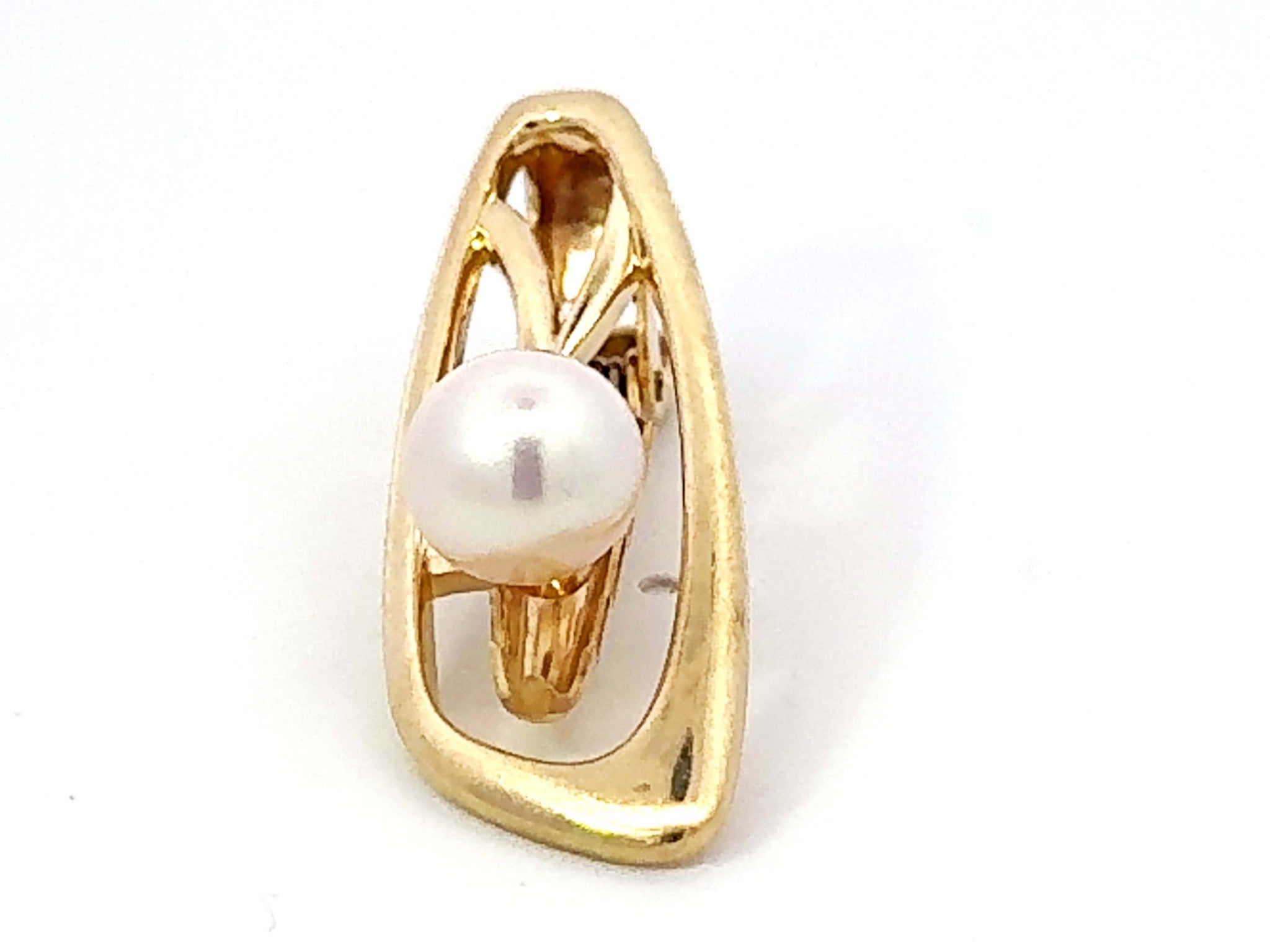 Mikimoto 14k Yellow Gold Pearl Tie Clip