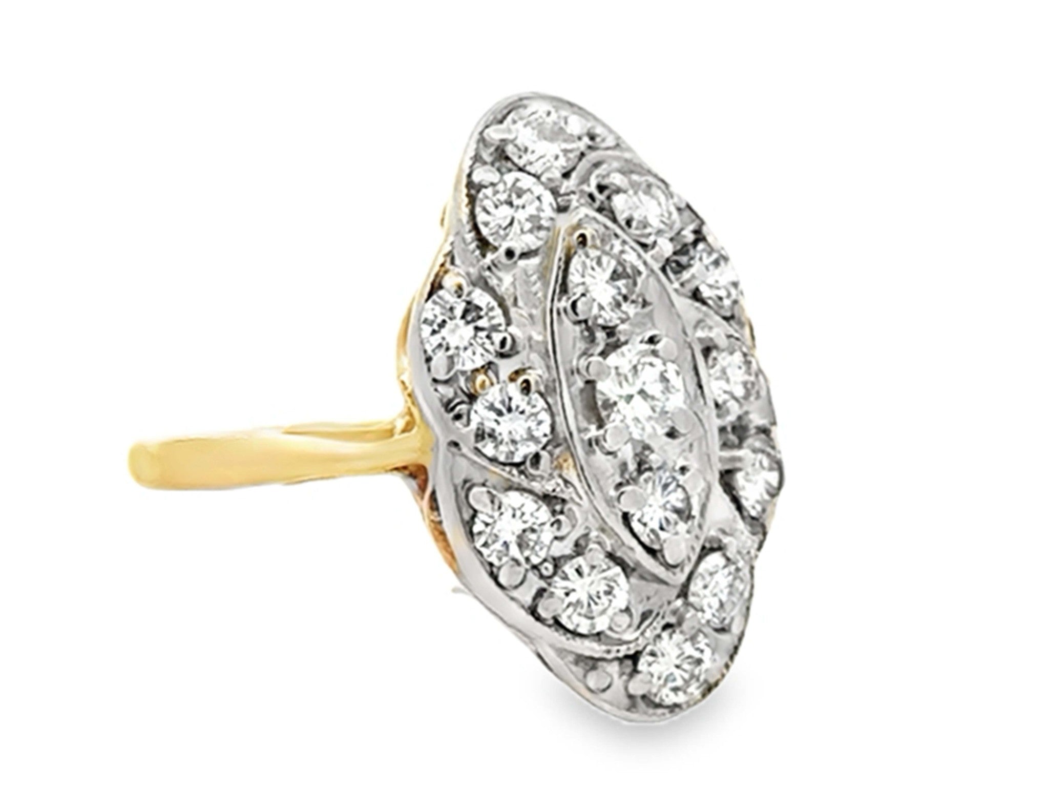 Vintage Diamond Ring 14k Yellow and White Gold