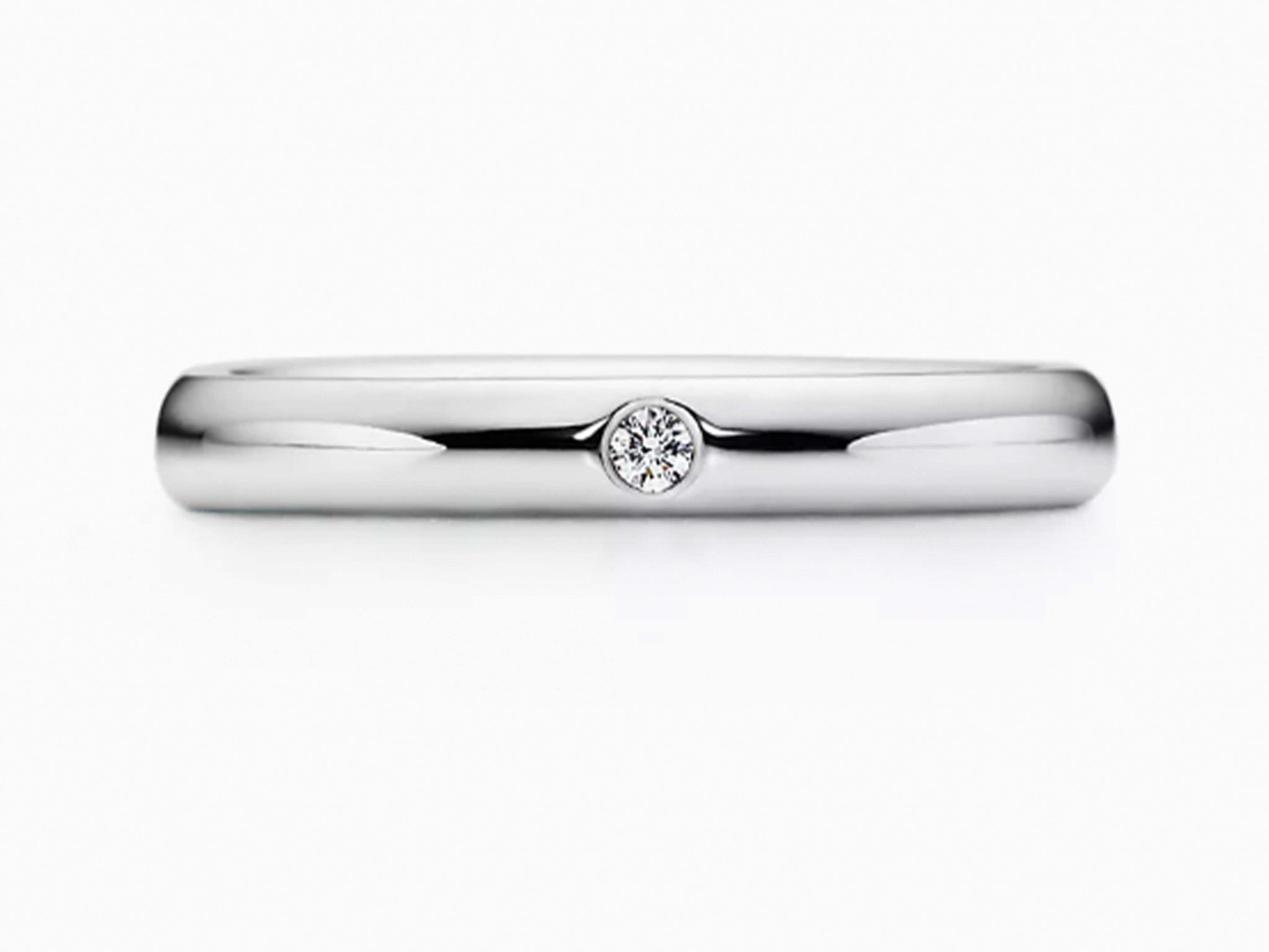 Elsa Peretti Tiffany & Co. Diamond Wedding Band Ring Platinum Size 5.5