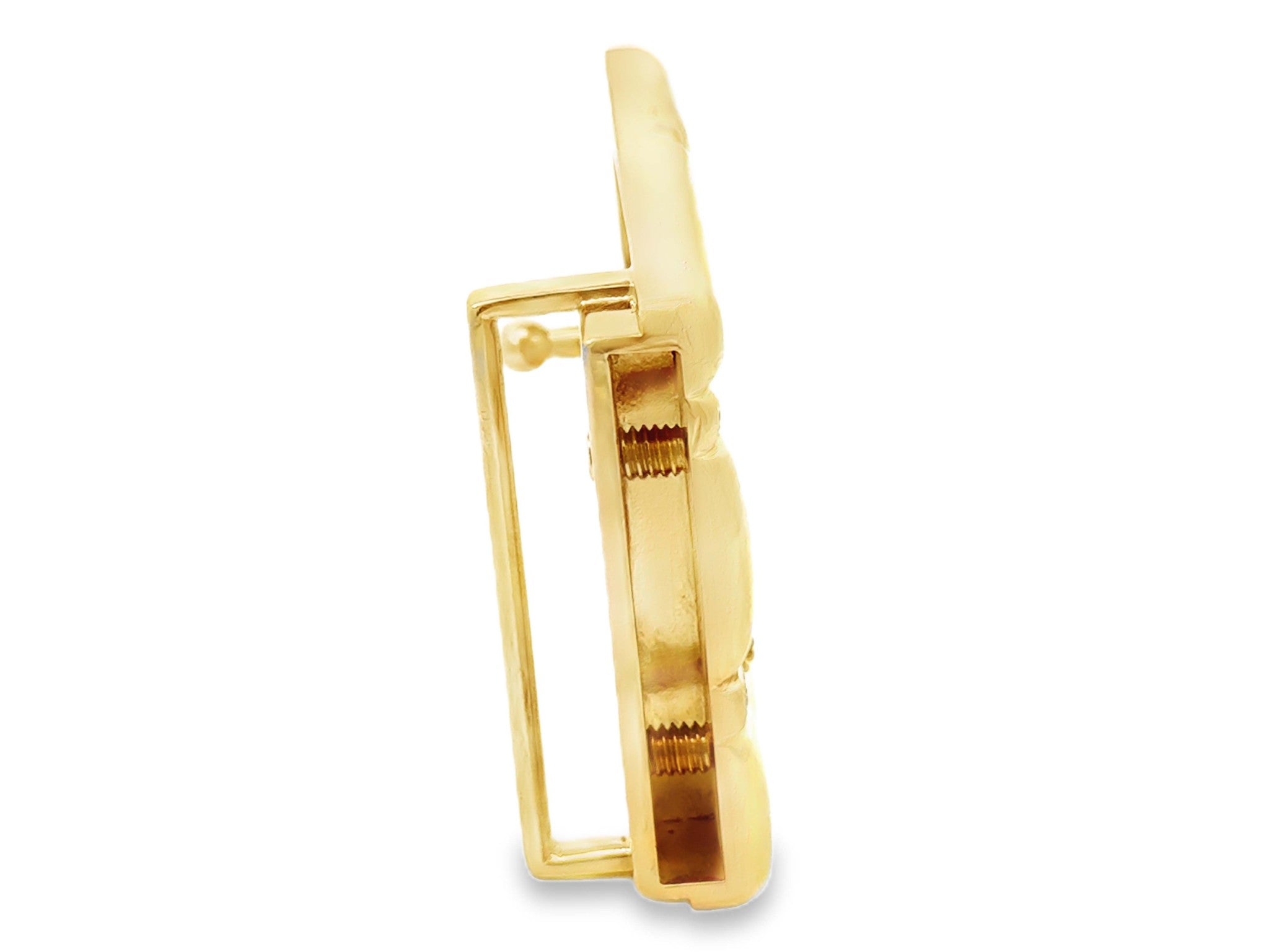 Mens 18k Solid Yellow Gold and 2.5 Carat Diamond Belt Buckle