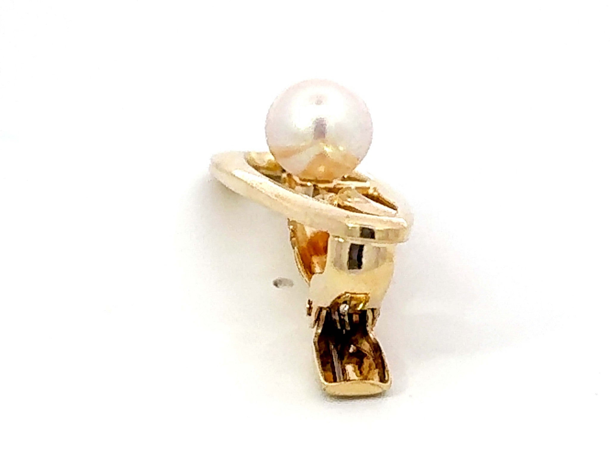 Mikimoto 14k Yellow Gold Pearl Tie Clip