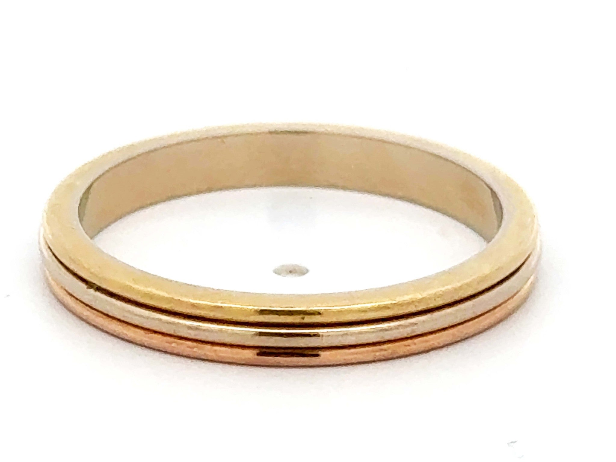 Vintage Vendôme Louis Cartier Trinity Wedding Band 18k Yellow White Rose Gold