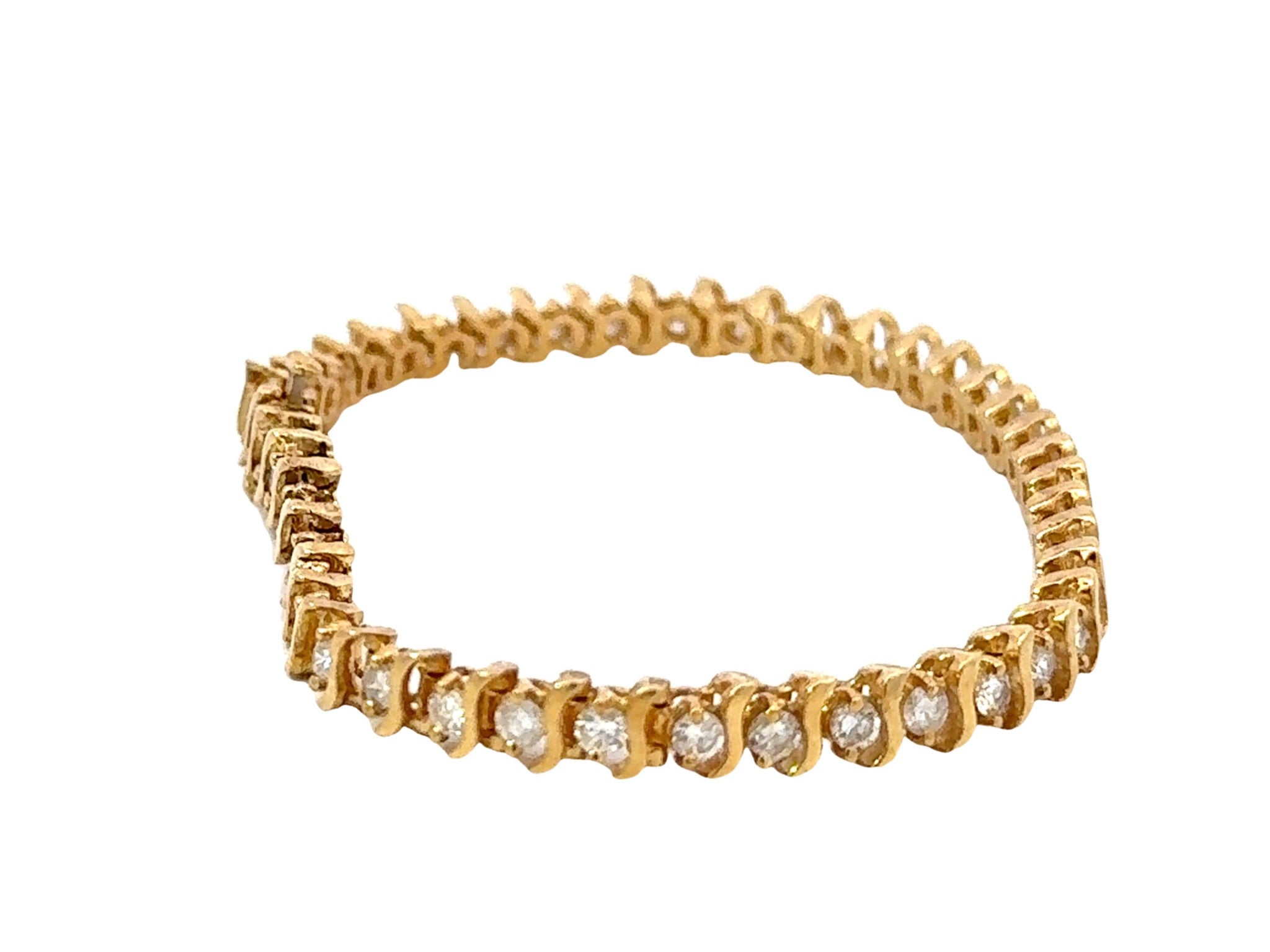 14k Yellow Gold Diamond Tennis Bracelet