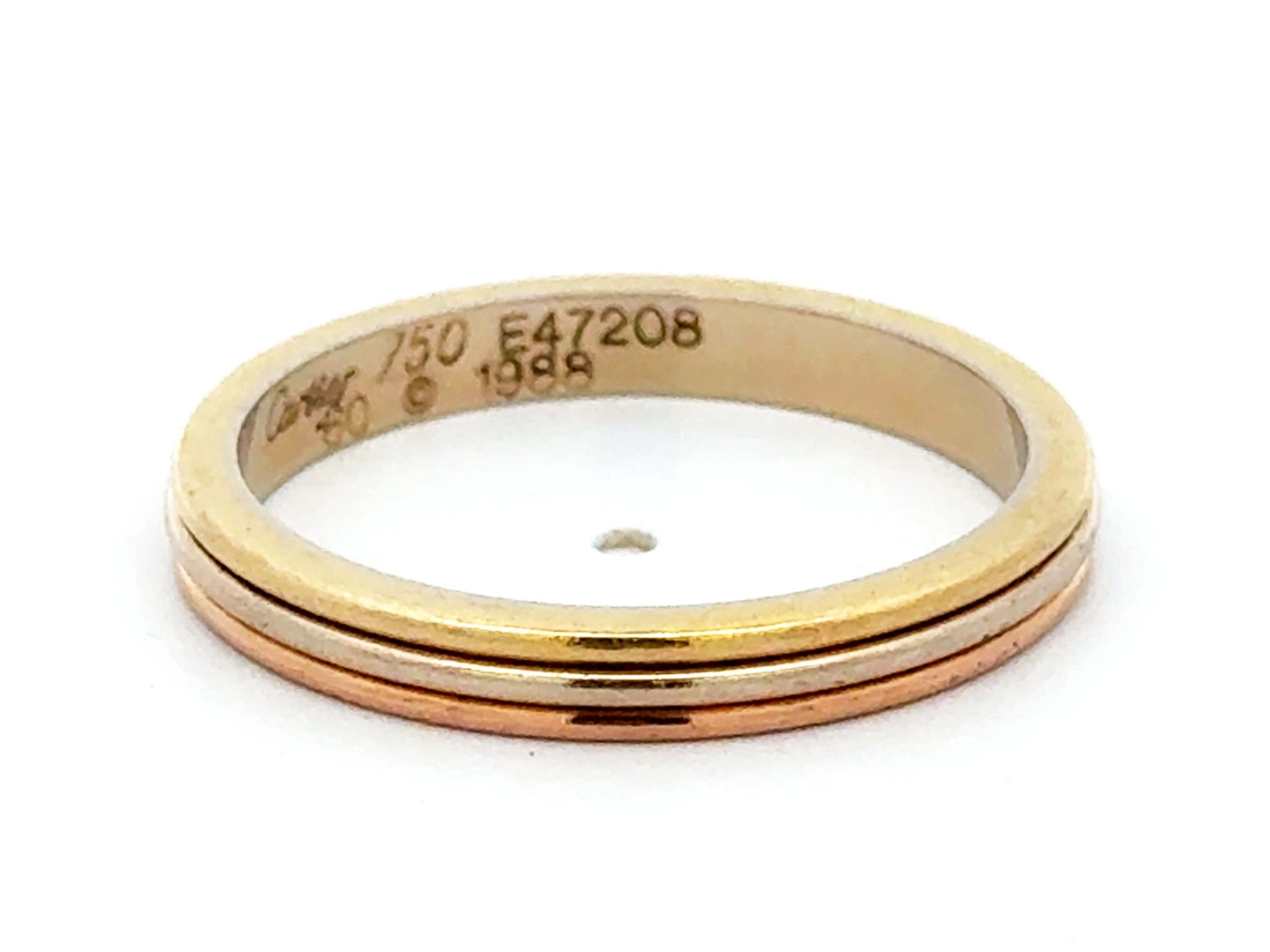 Vintage Vendôme Louis Cartier Trinity Wedding Band 18k Yellow White Rose Gold