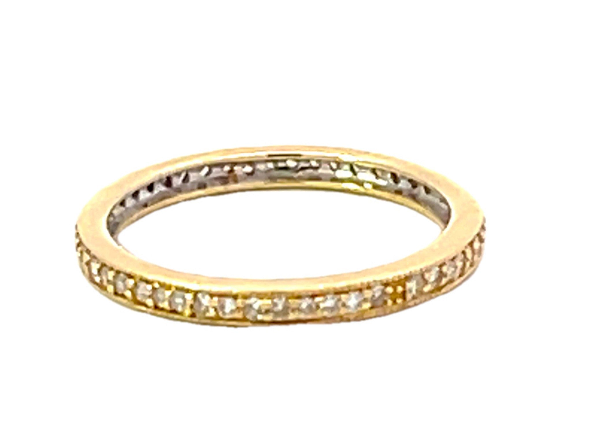 Eternity Brilliant Cut Diamond Band Ring Solid 14k Yellow Gold