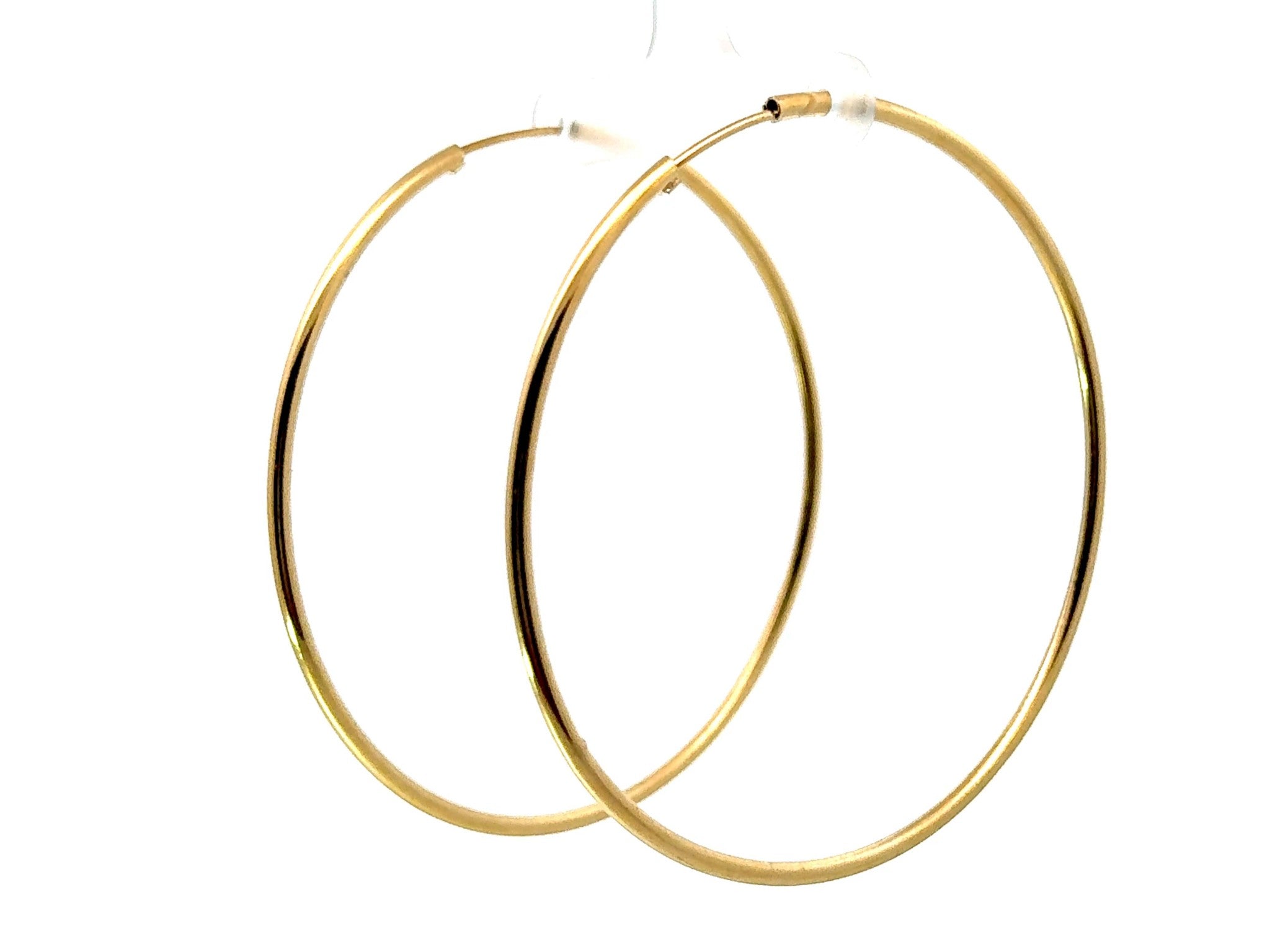 2.5" Large 14K Yellow Gold Hoop Earrings