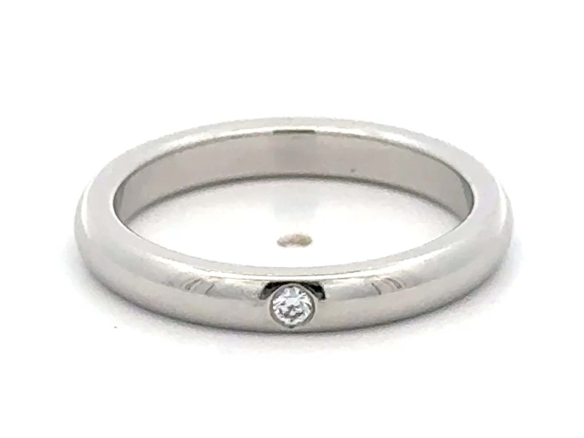 Elsa Peretti Tiffany & Co. Diamond Wedding Band Ring Platinum Size 5.5