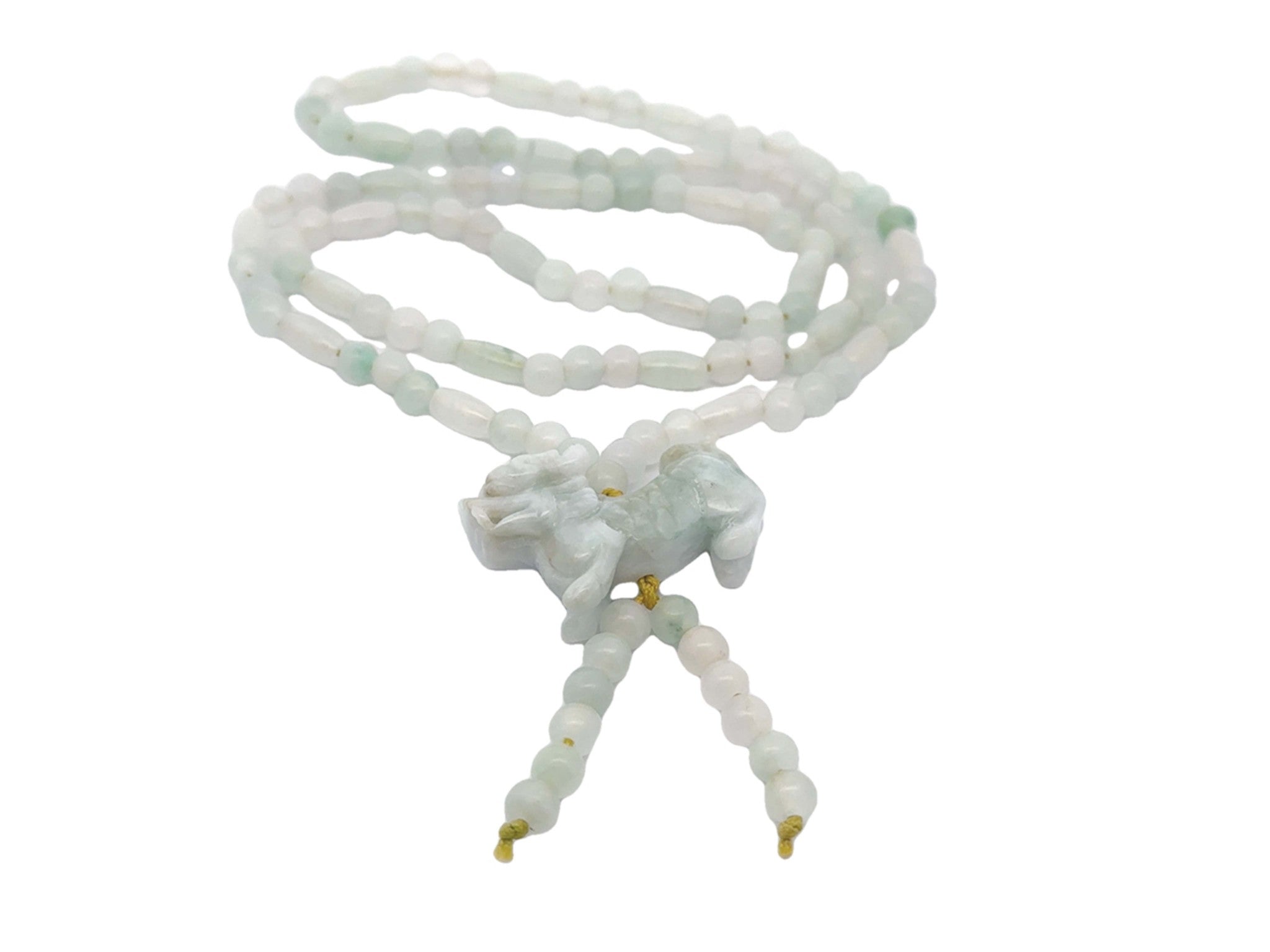 Phu Dog Light Green Jade Bead Strand Necklace