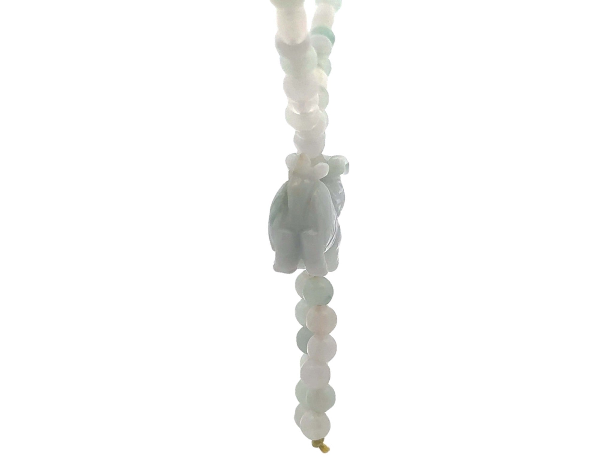 Phu Dog Light Green Jade Bead Strand Necklace