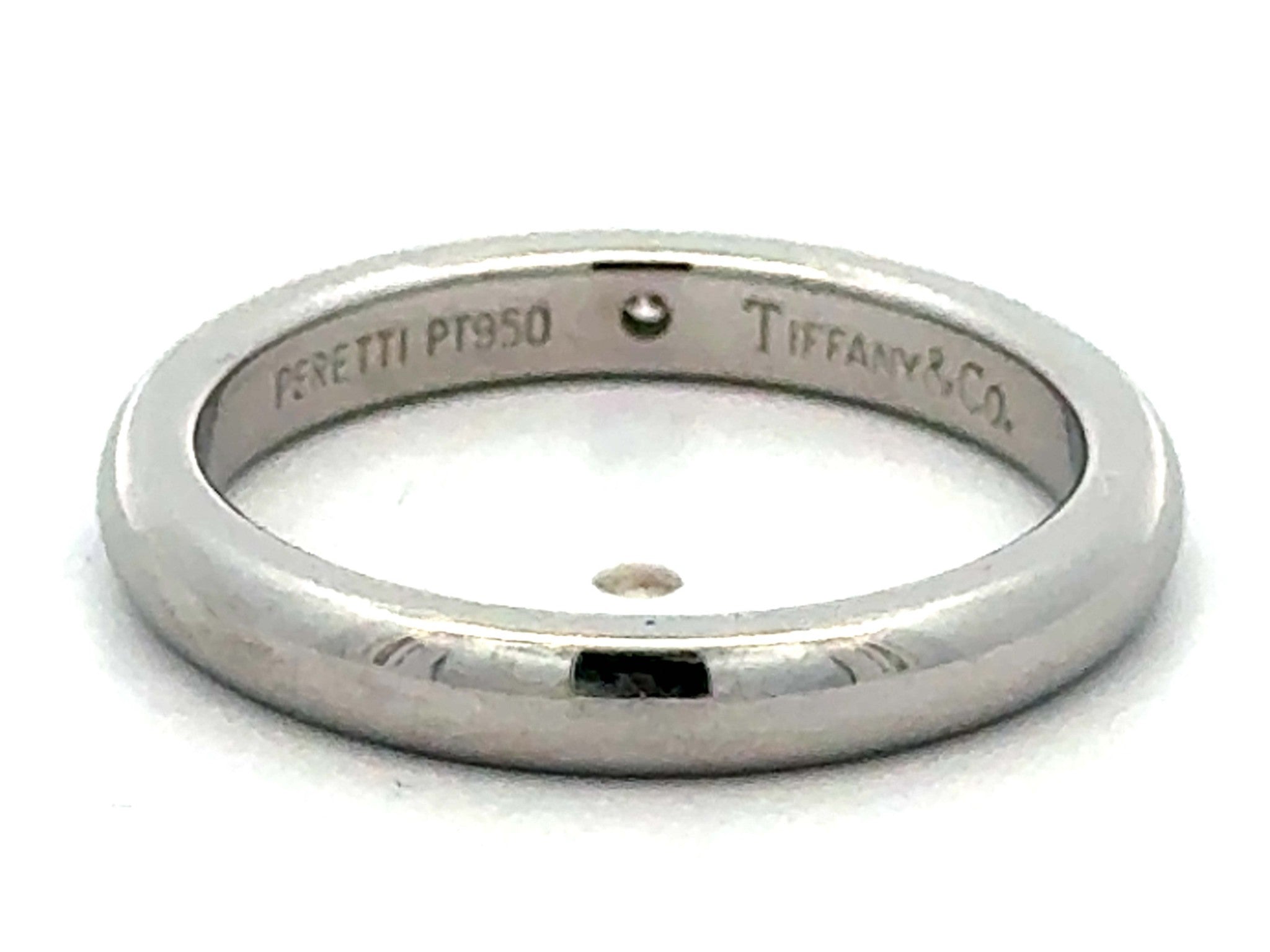 Elsa Peretti Tiffany & Co. Diamond Wedding Band Ring Platinum Size 5.5