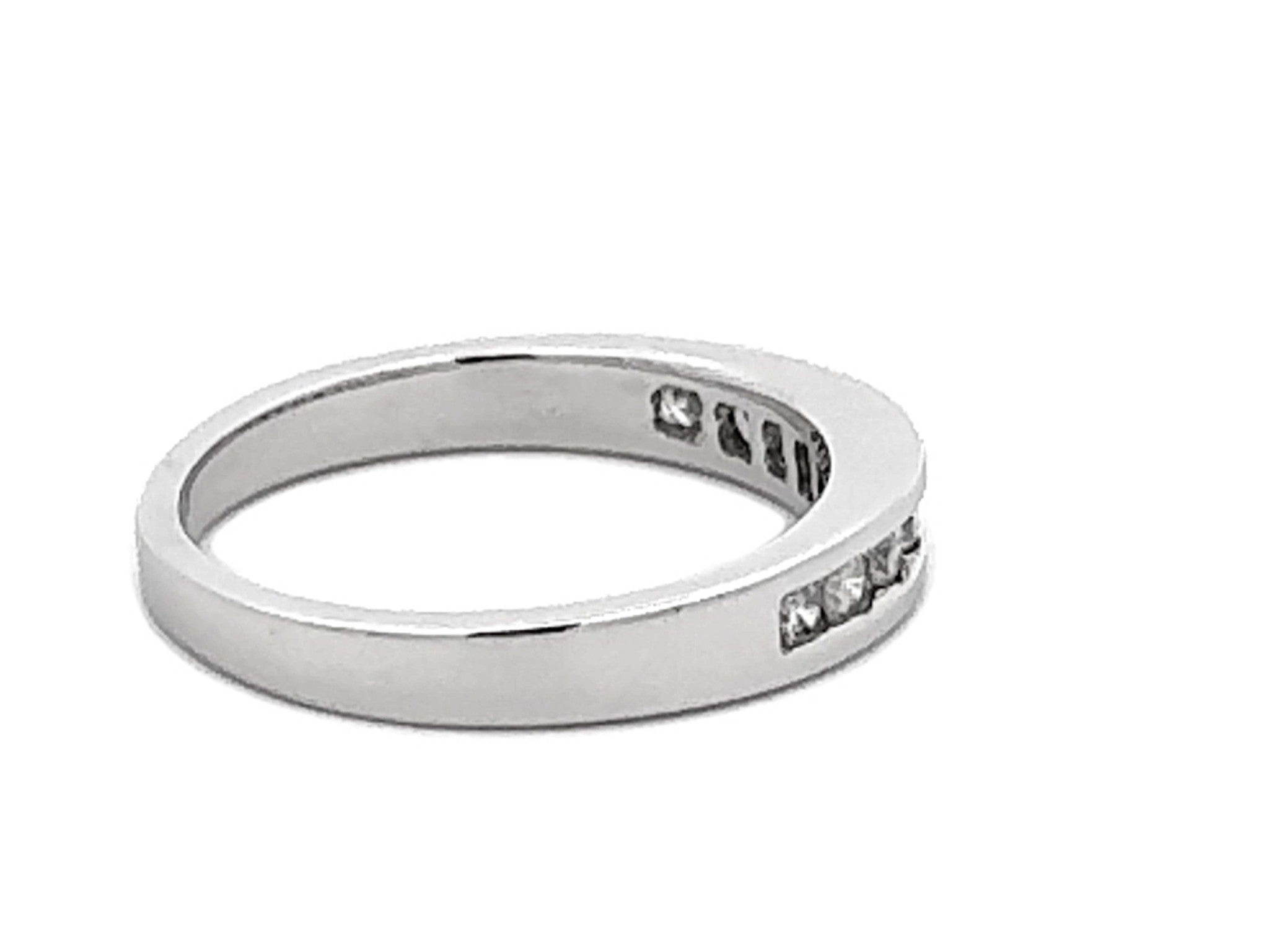 Channel Set 9 Brilliant Cut Diamond Band Ring Platinum