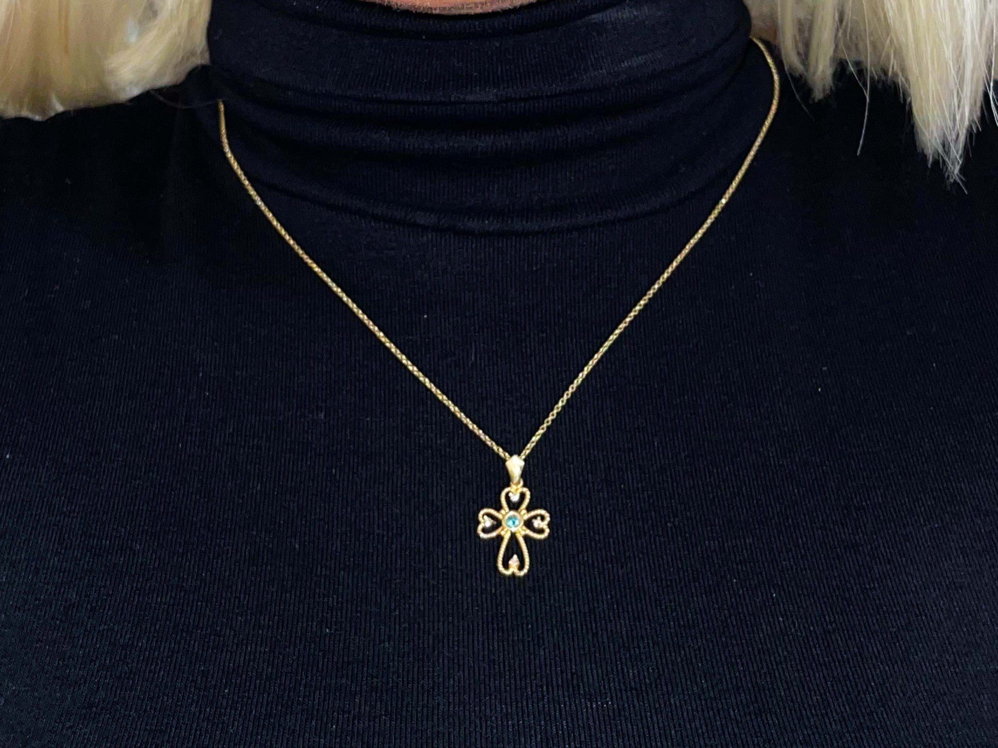 Pandora Cross Necklace in 14K Gold