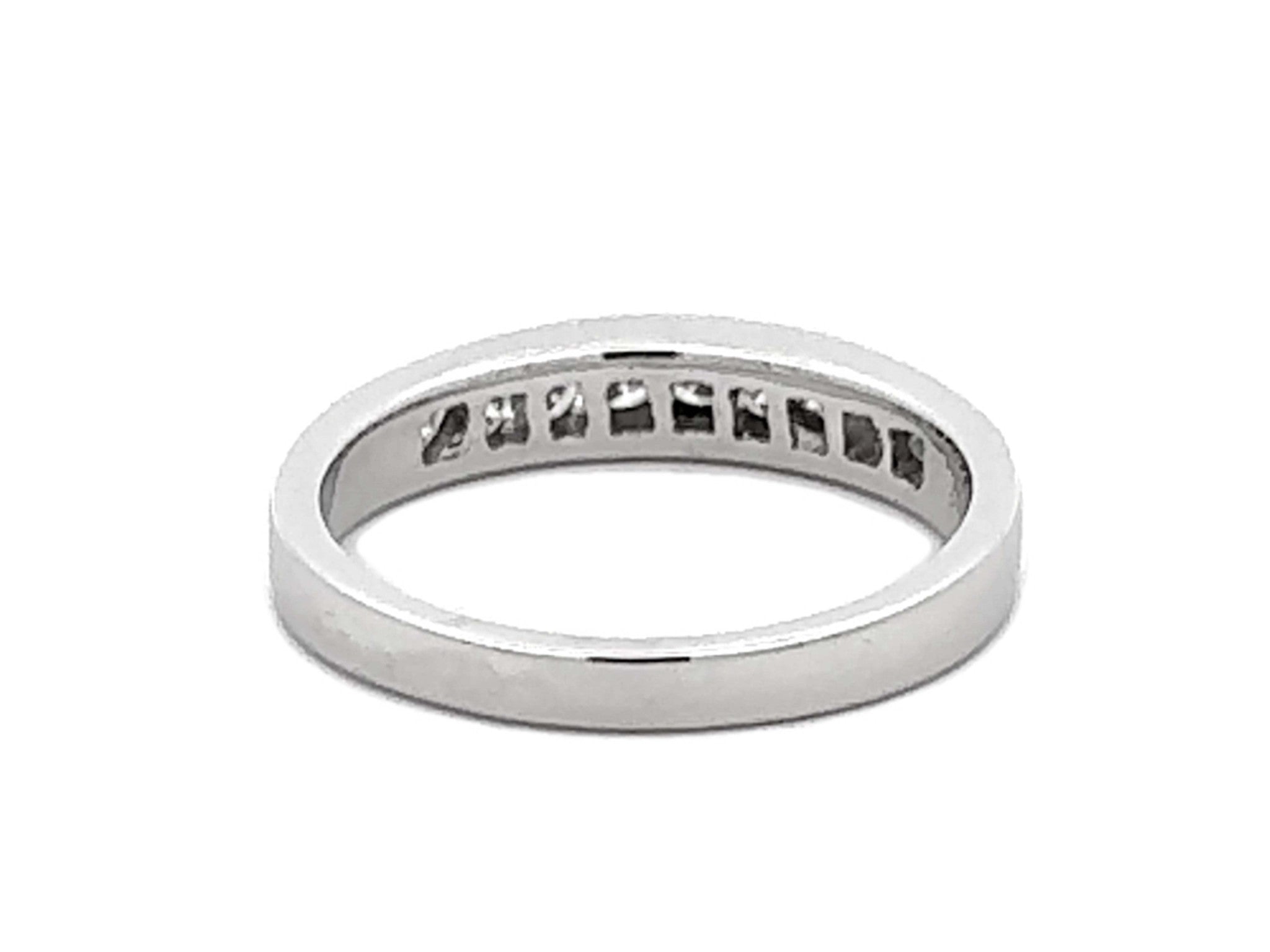 Channel Set 9 Brilliant Cut Diamond Band Ring Platinum