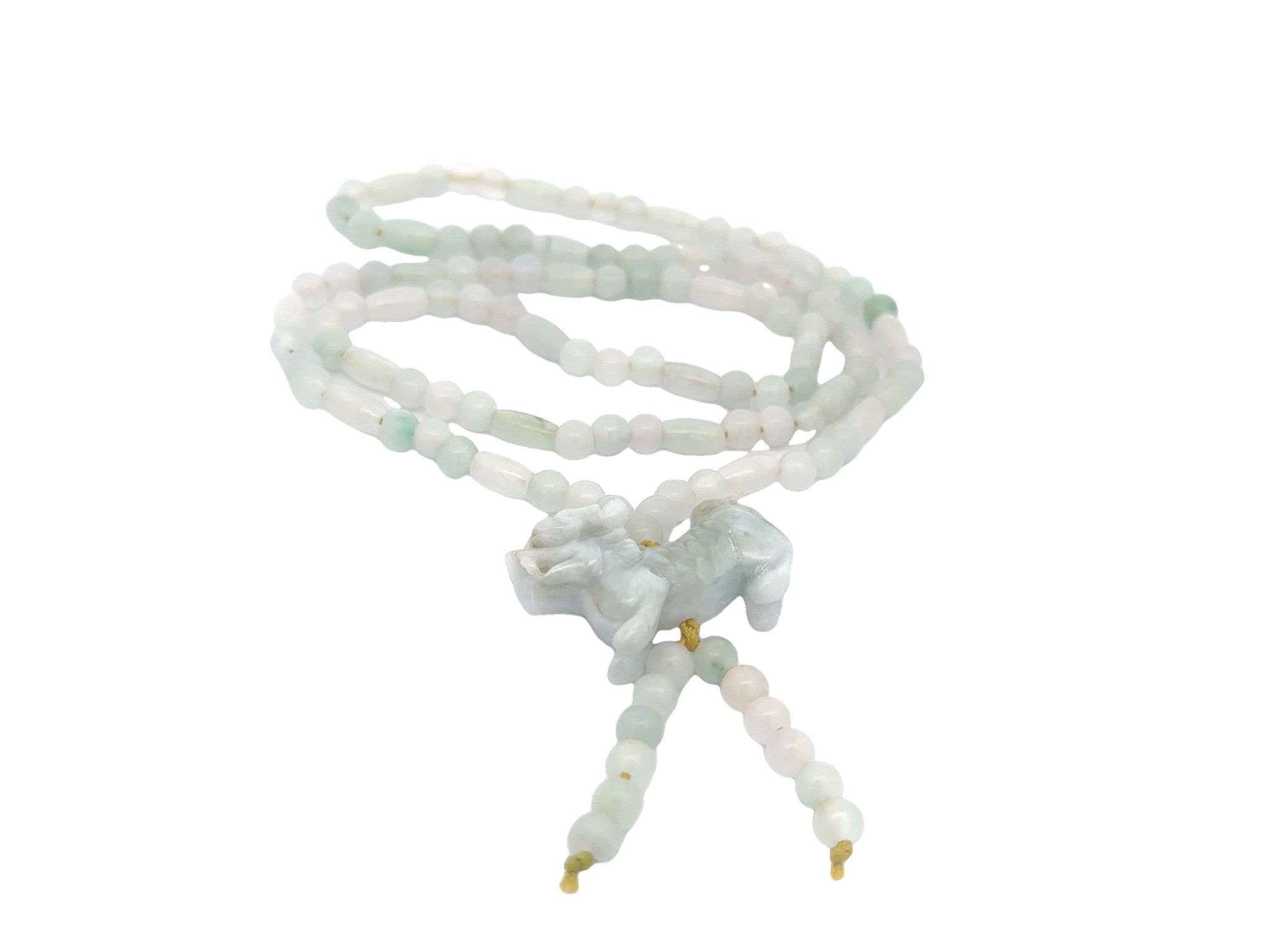 Phu Dog Light Green Jade Bead Strand Necklace