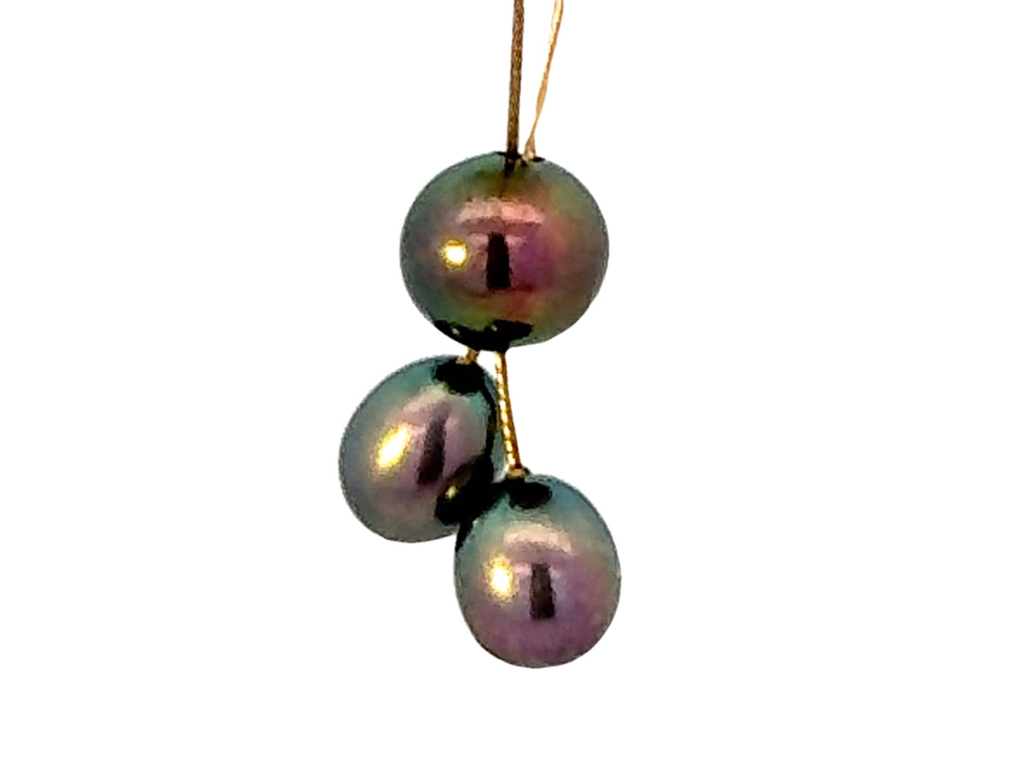 Triple Tahitian Pearl Necklace 14K Yellow Gold