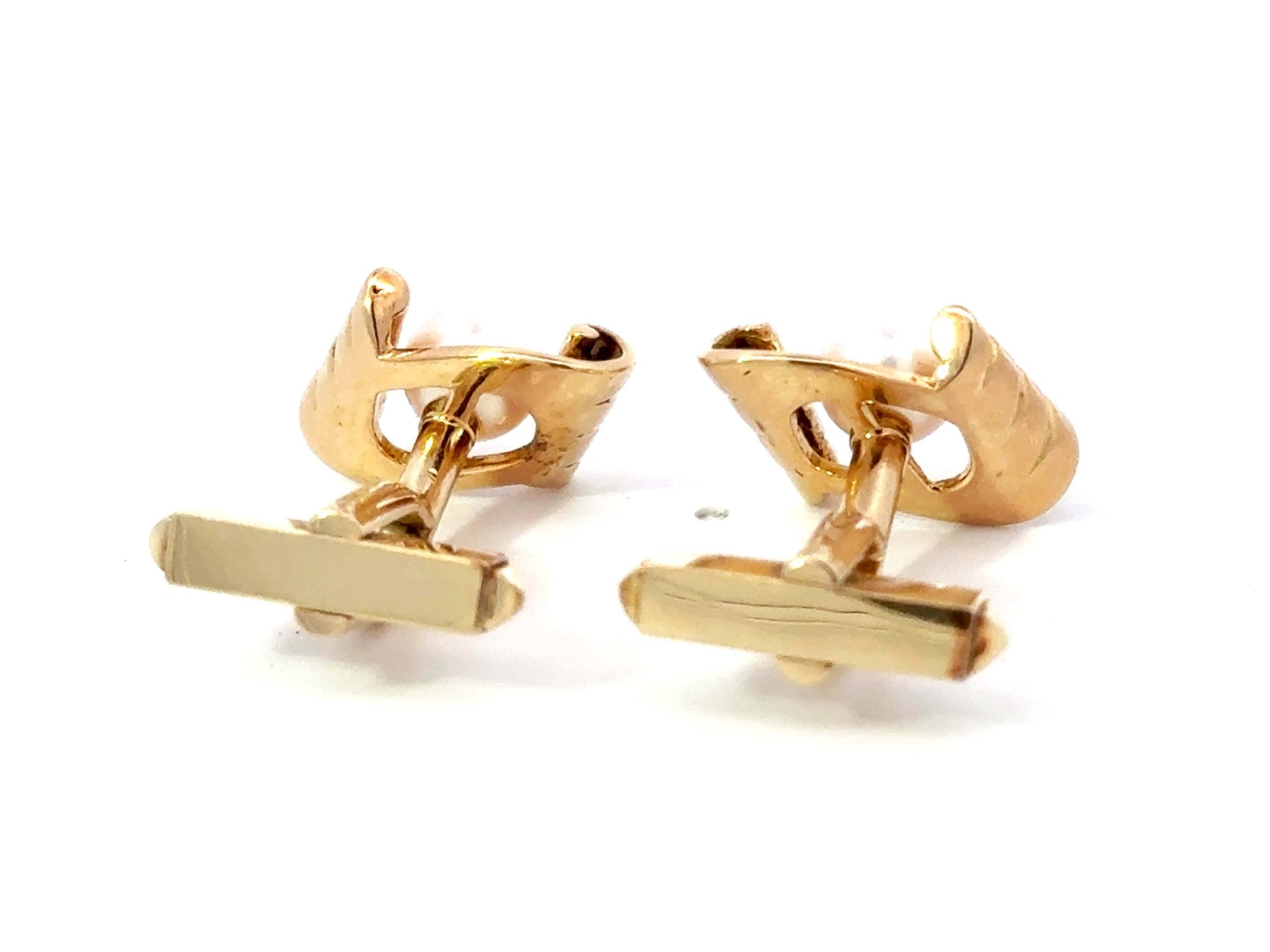 Mikimoto 14k Yellow Gold Pearl Cuff Links