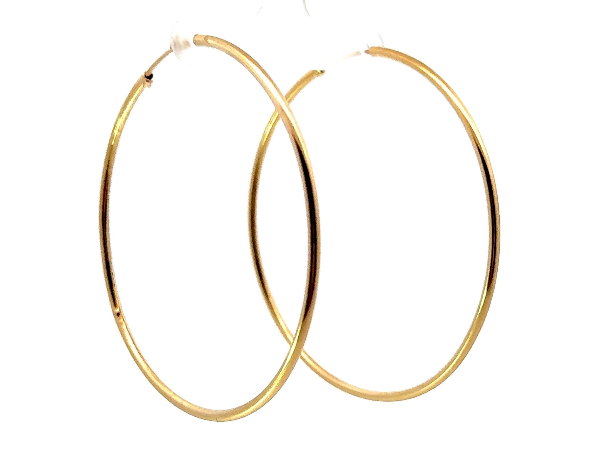 2.5" Large 14K Yellow Gold Hoop Earrings