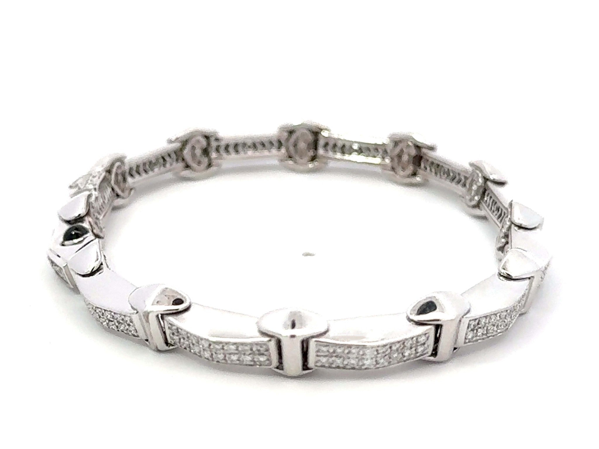 Philippe Charriol Sectional Diamond Bracelet 18k White Gold