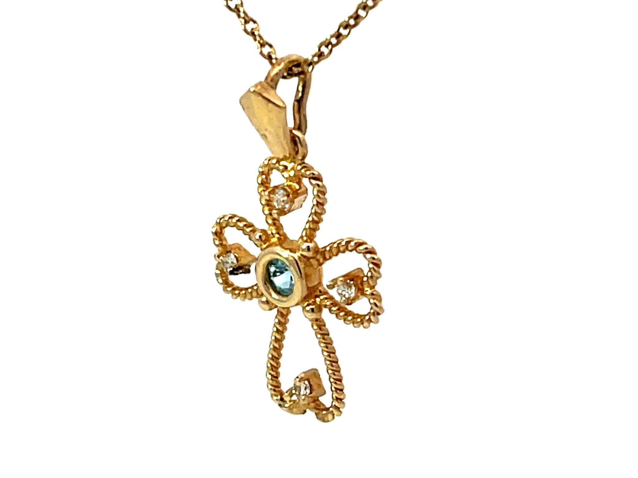 Pandora Cross Necklace in 14K Gold