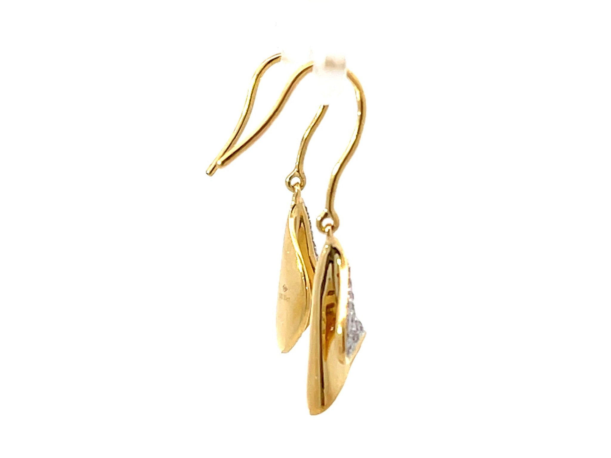 Dangly Gold Diamond Earrings 18K Yellow Gold