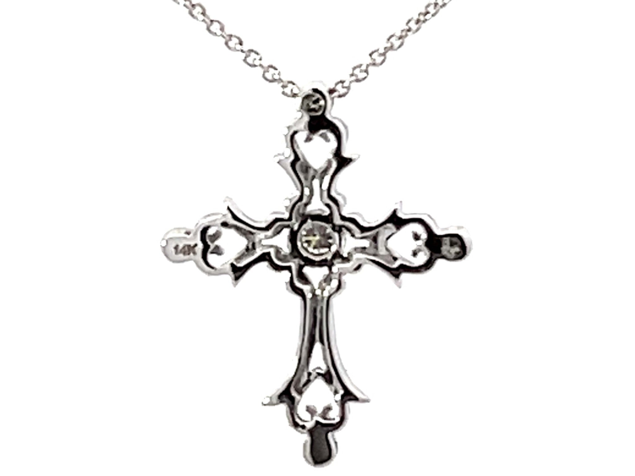 Beverley K Diamond Cross Necklace Solid White Gold