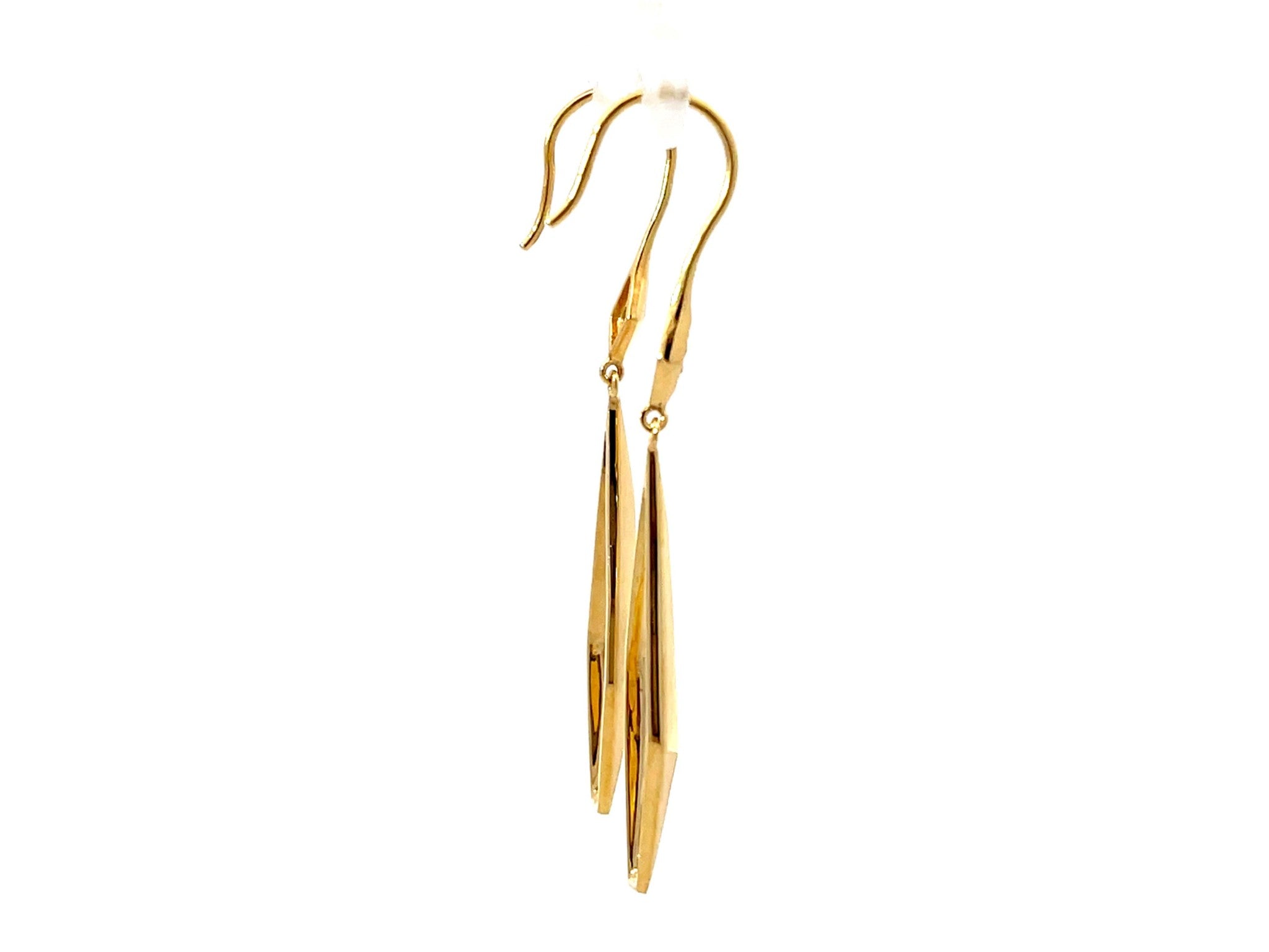 Dangly Gold Diamond Earrings 18k Yellow Gold