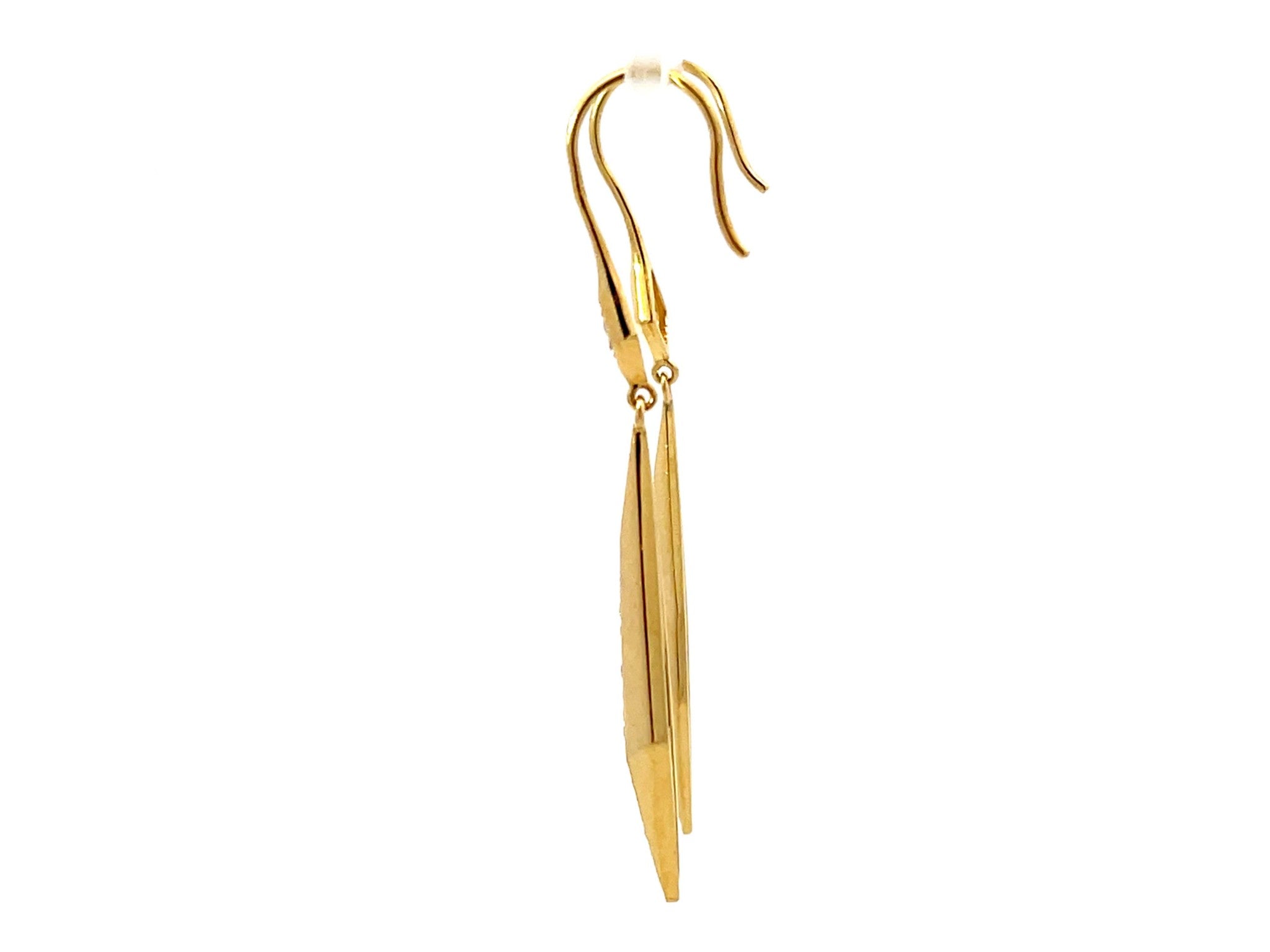 Dangly Gold Diamond Earrings 18k Yellow Gold