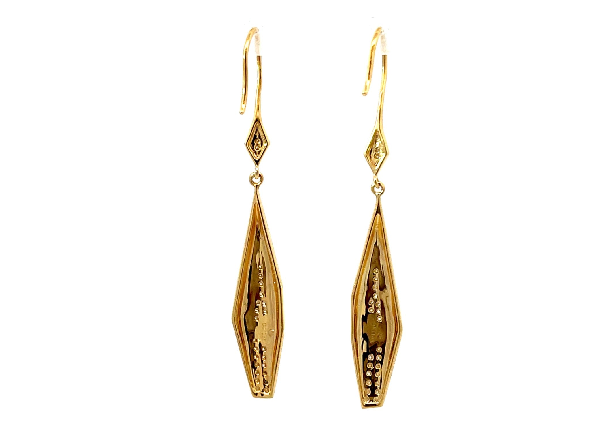 Dangly Gold Diamond Earrings 18k Yellow Gold