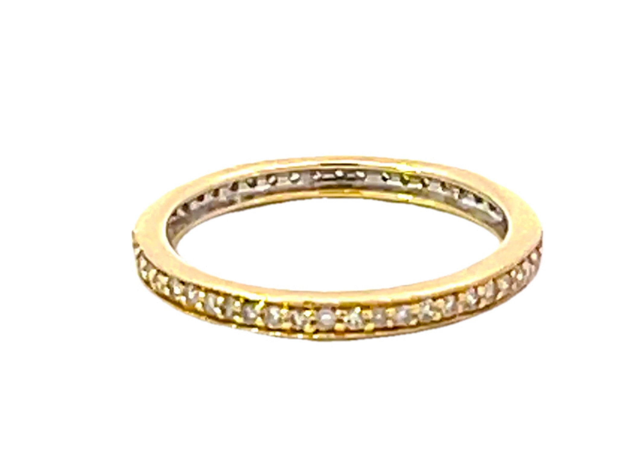 Eternity Brilliant Cut Diamond Band Ring Solid 14k Yellow Gold