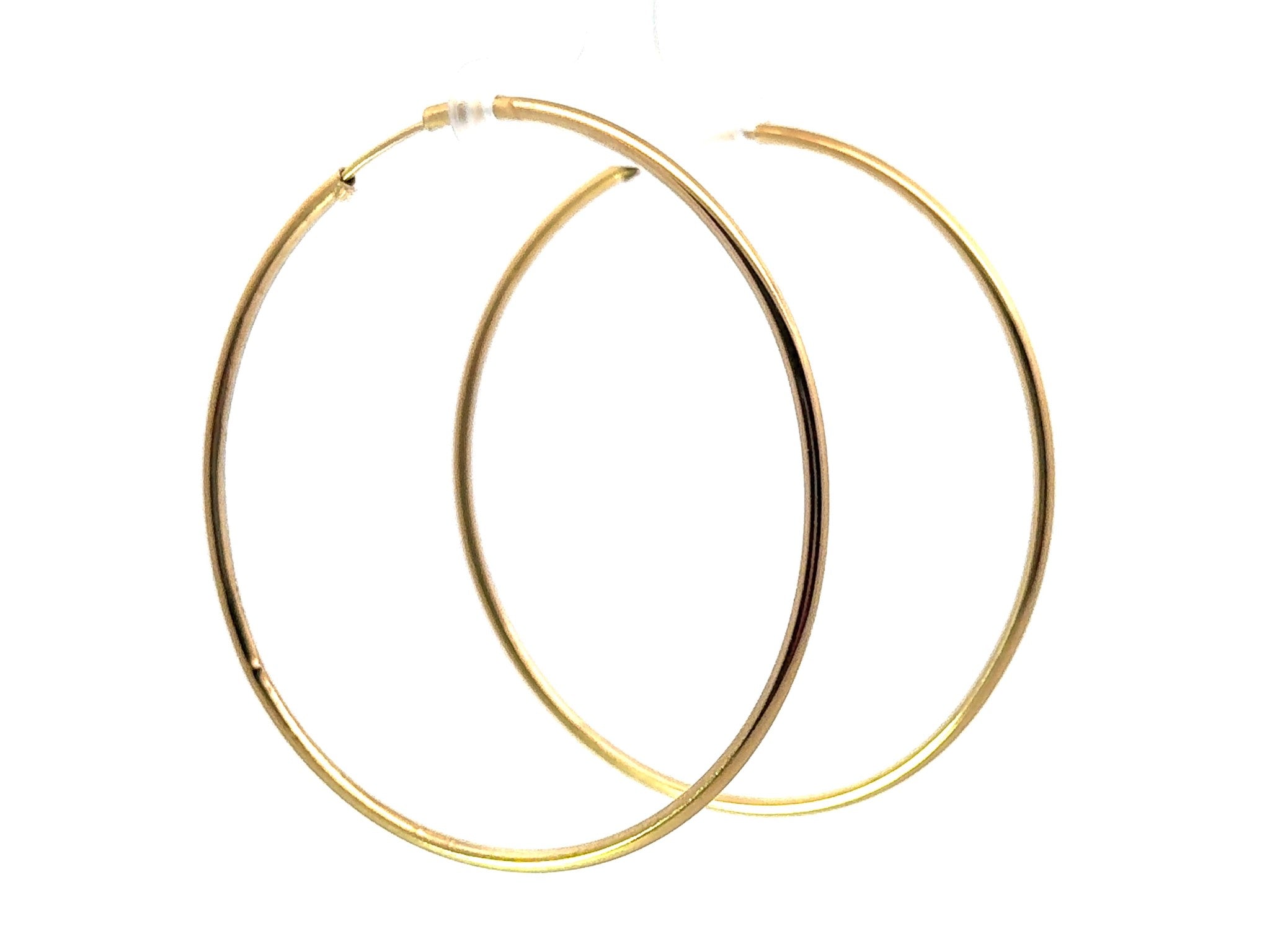 2.5" Large 14K Yellow Gold Hoop Earrings