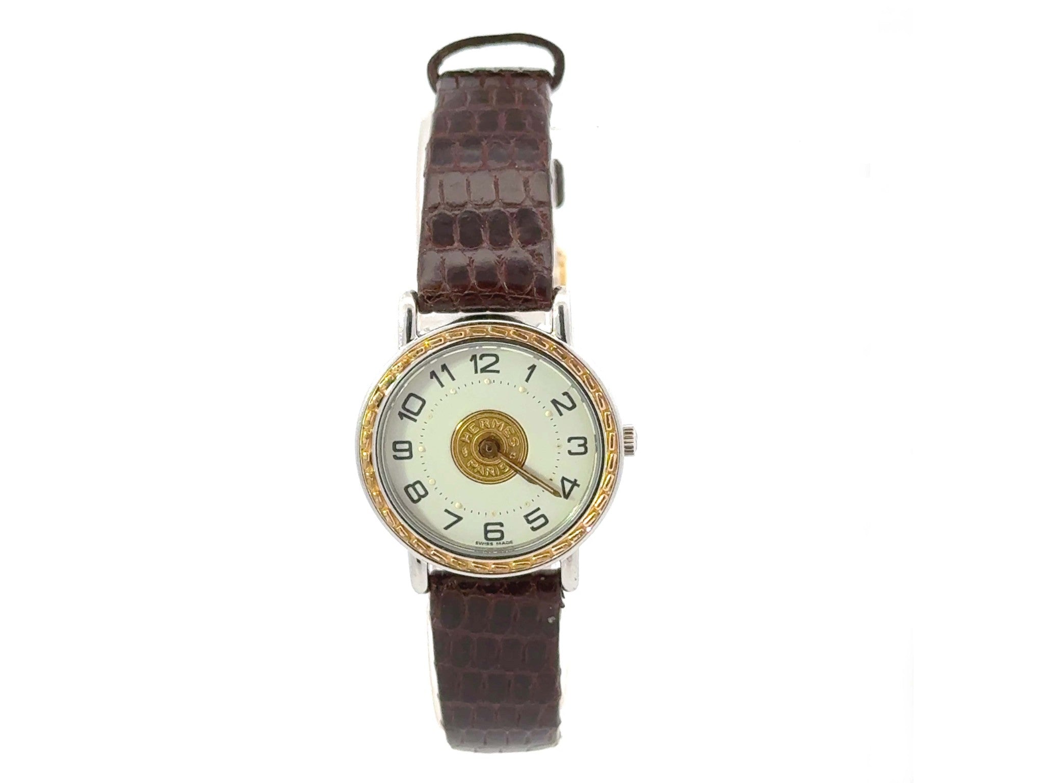 HERMES Serie Quartz Watch Lizard Strap 25mm