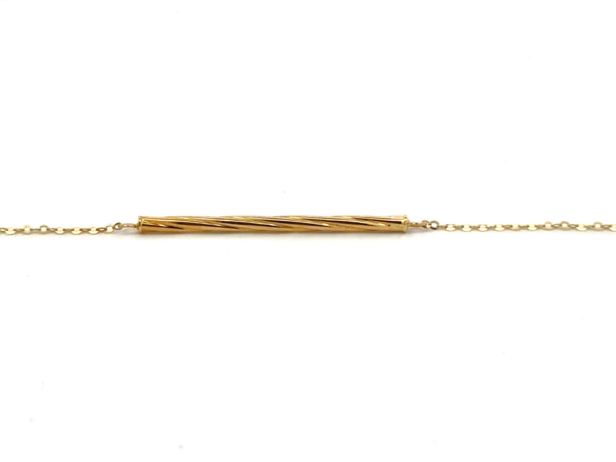 Solid 14k Yellow Gold Bar Link Bracelet