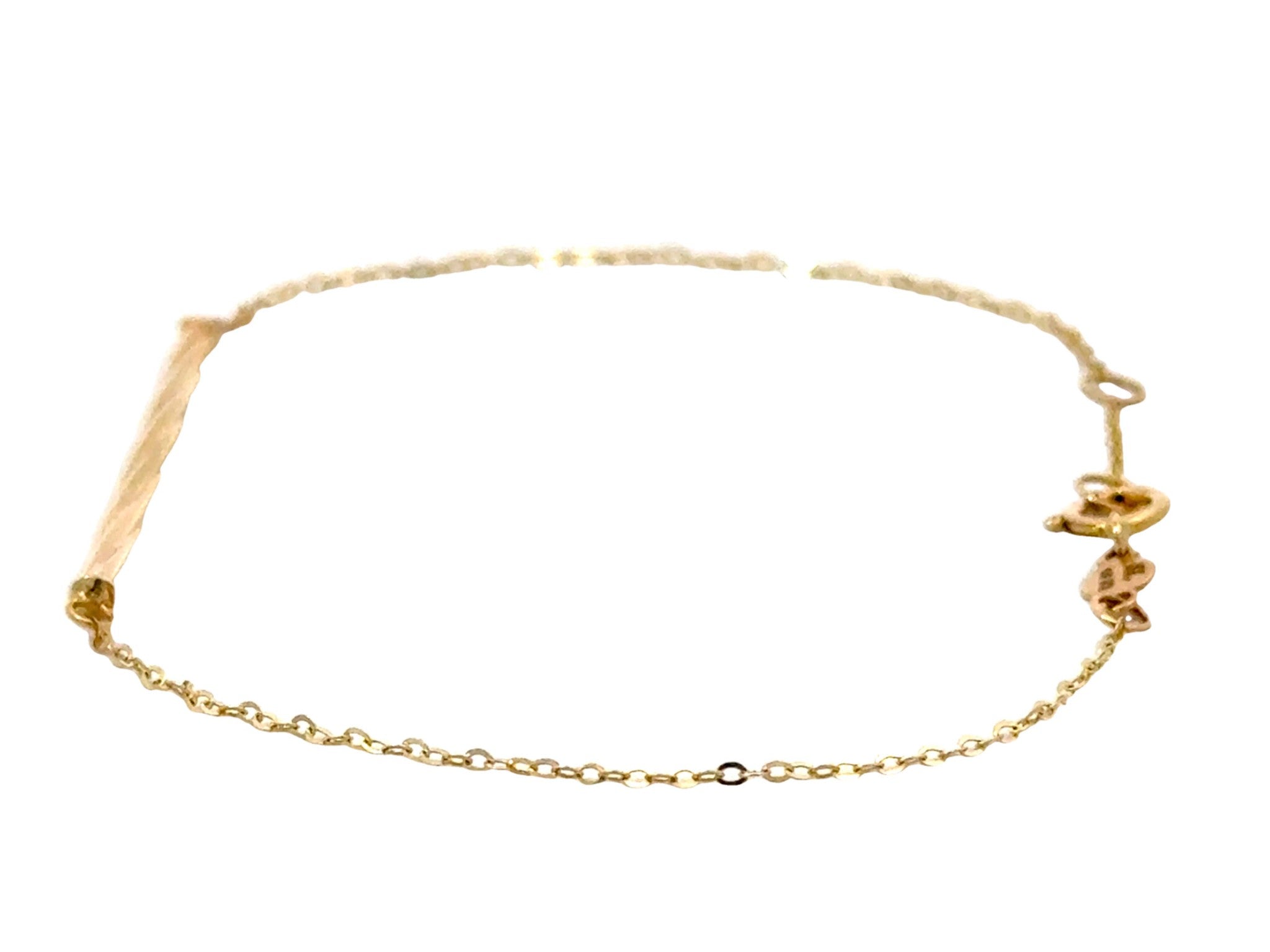 Solid 14k Yellow Gold Bar Link Bracelet