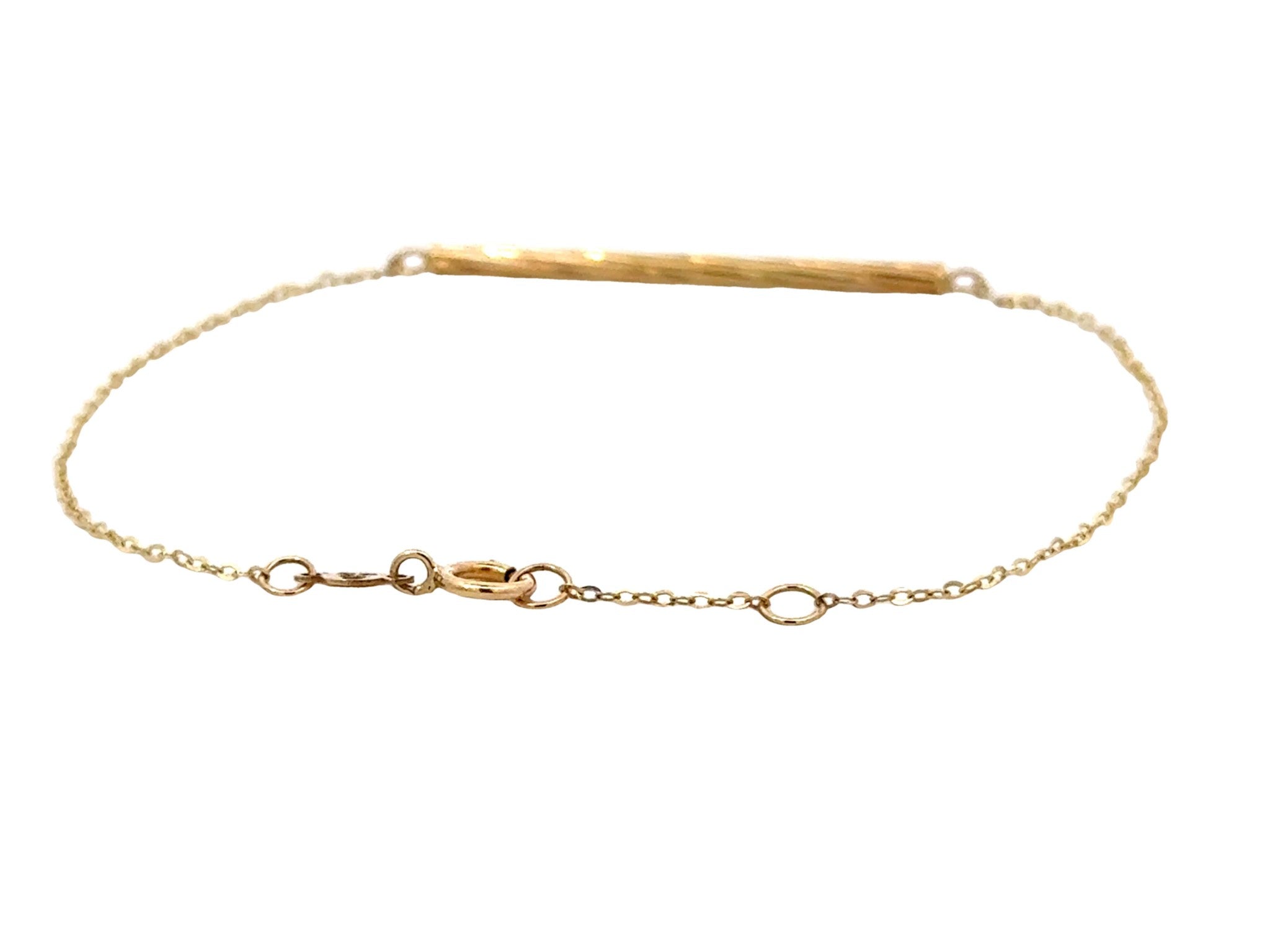 Solid 14k Yellow Gold Bar Link Bracelet