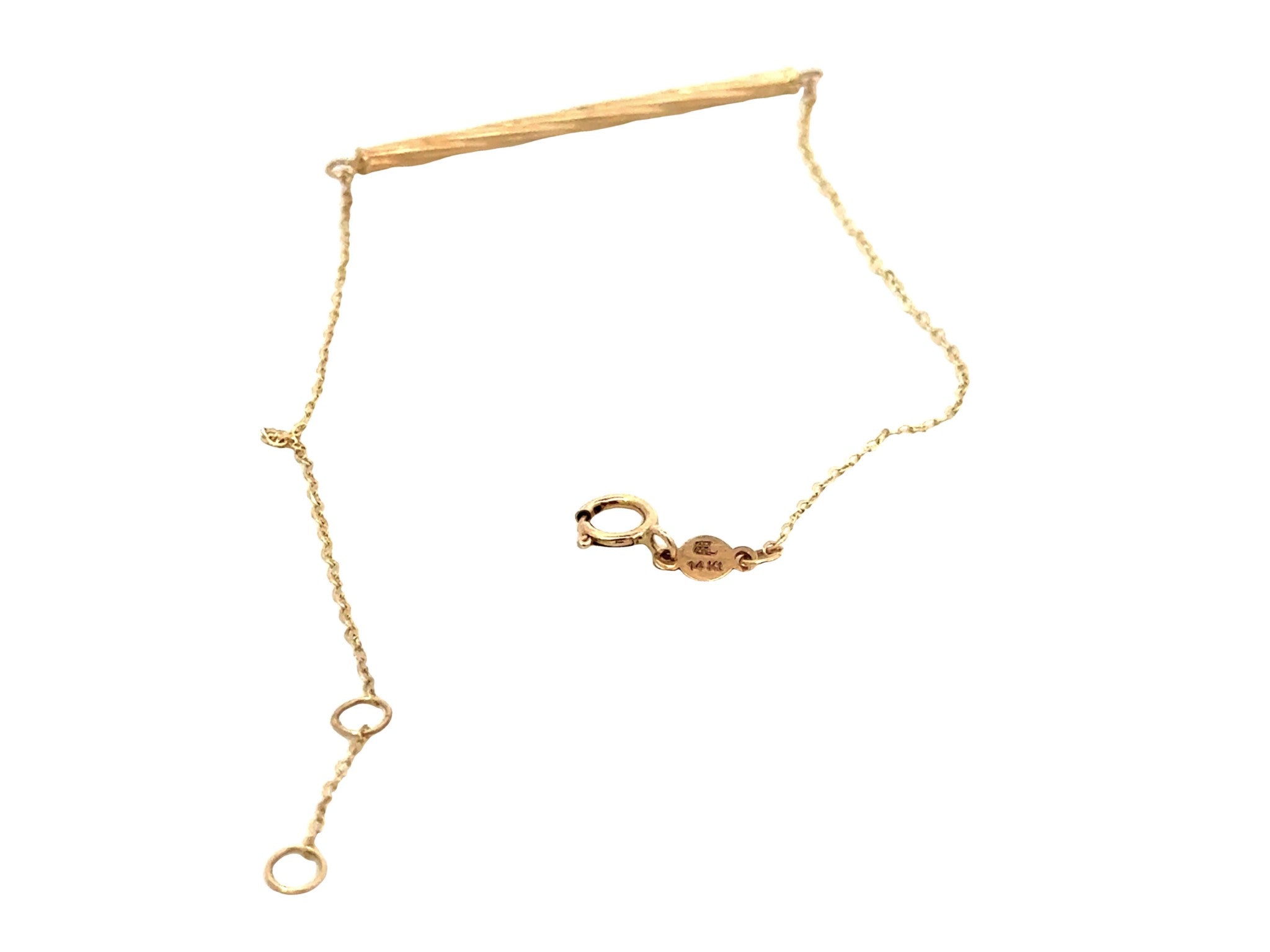 Solid 14k Yellow Gold Bar Link Bracelet