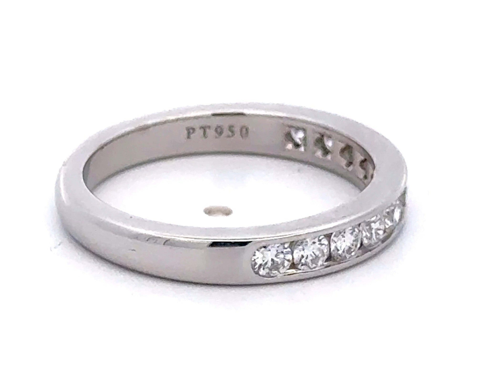 Tiffany & Co. Wedding Band in Platinum with a Half-circle of Diamonds, 3 mm