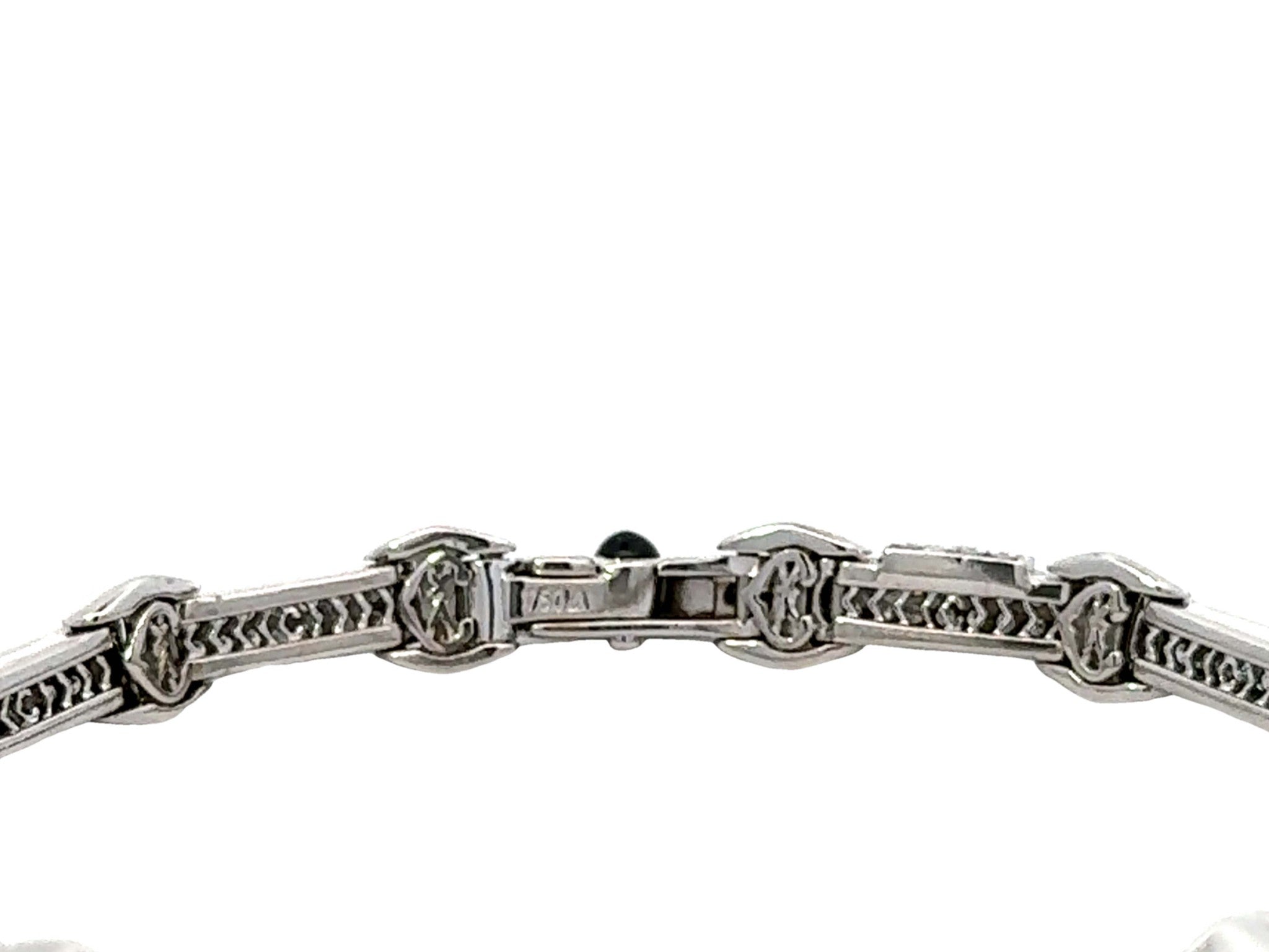 Philippe Charriol Sectional Diamond Bracelet 18k White Gold