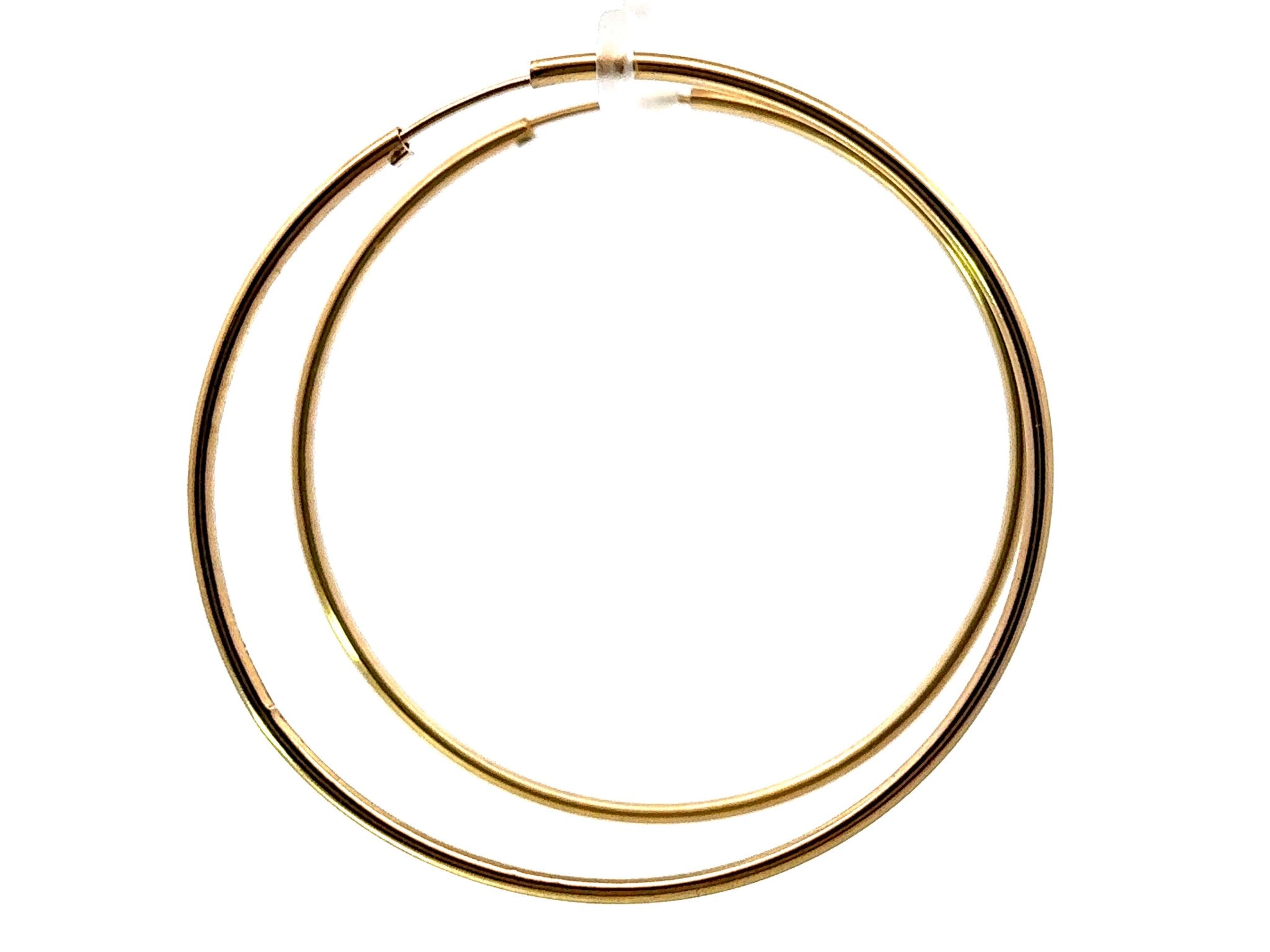 2.5" Large 14K Yellow Gold Hoop Earrings