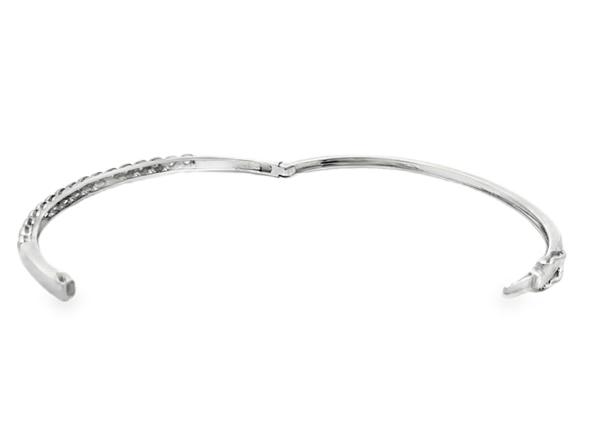 16 Diamond Bangle 18k Solid White Gold