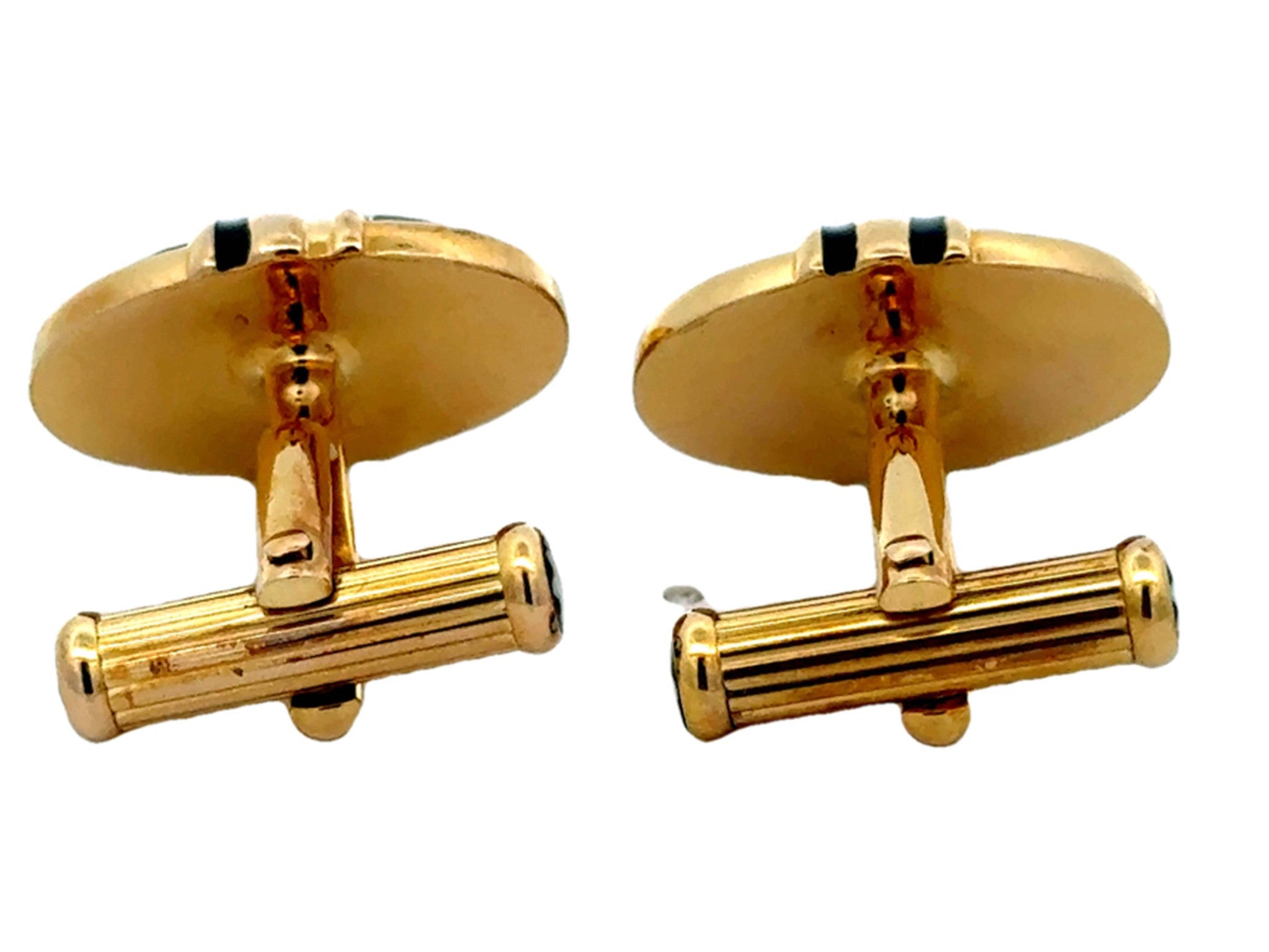 Mont Blanc Onyx Gold Plated Cuff Links