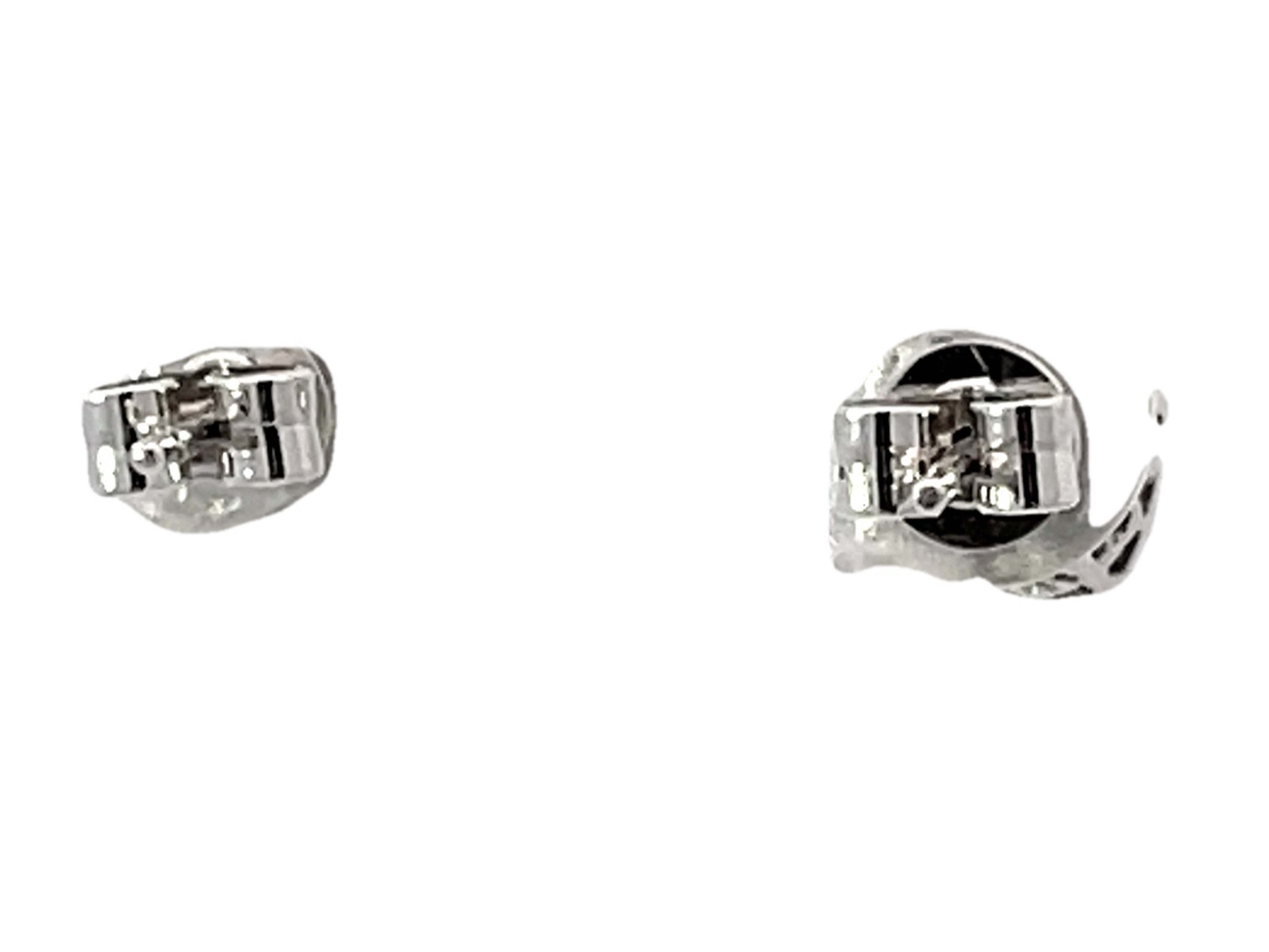 Cushion Diamond Halo Diamond Stud Earrings 18k White Gold