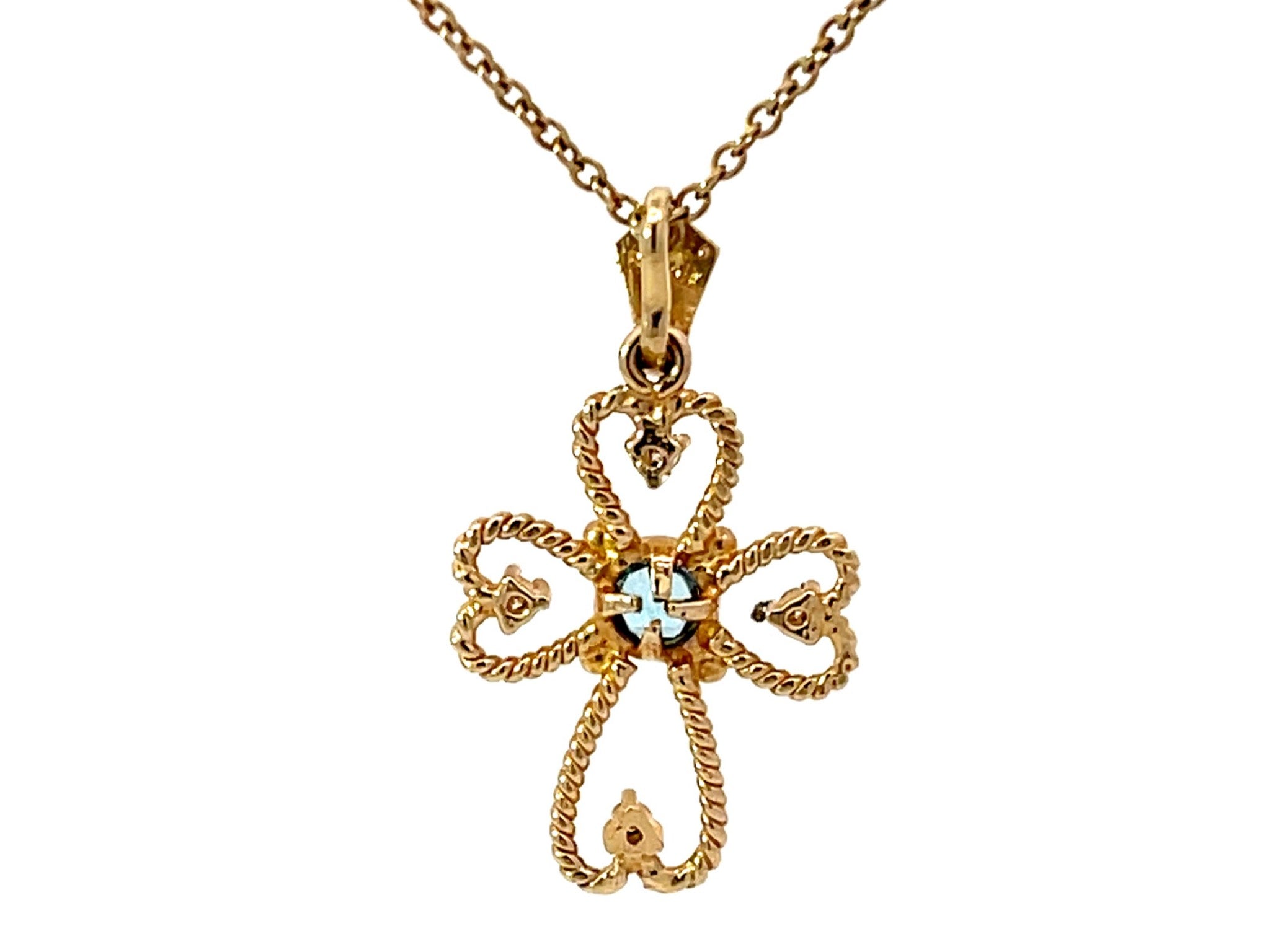 Pandora Cross Necklace in 14K Gold