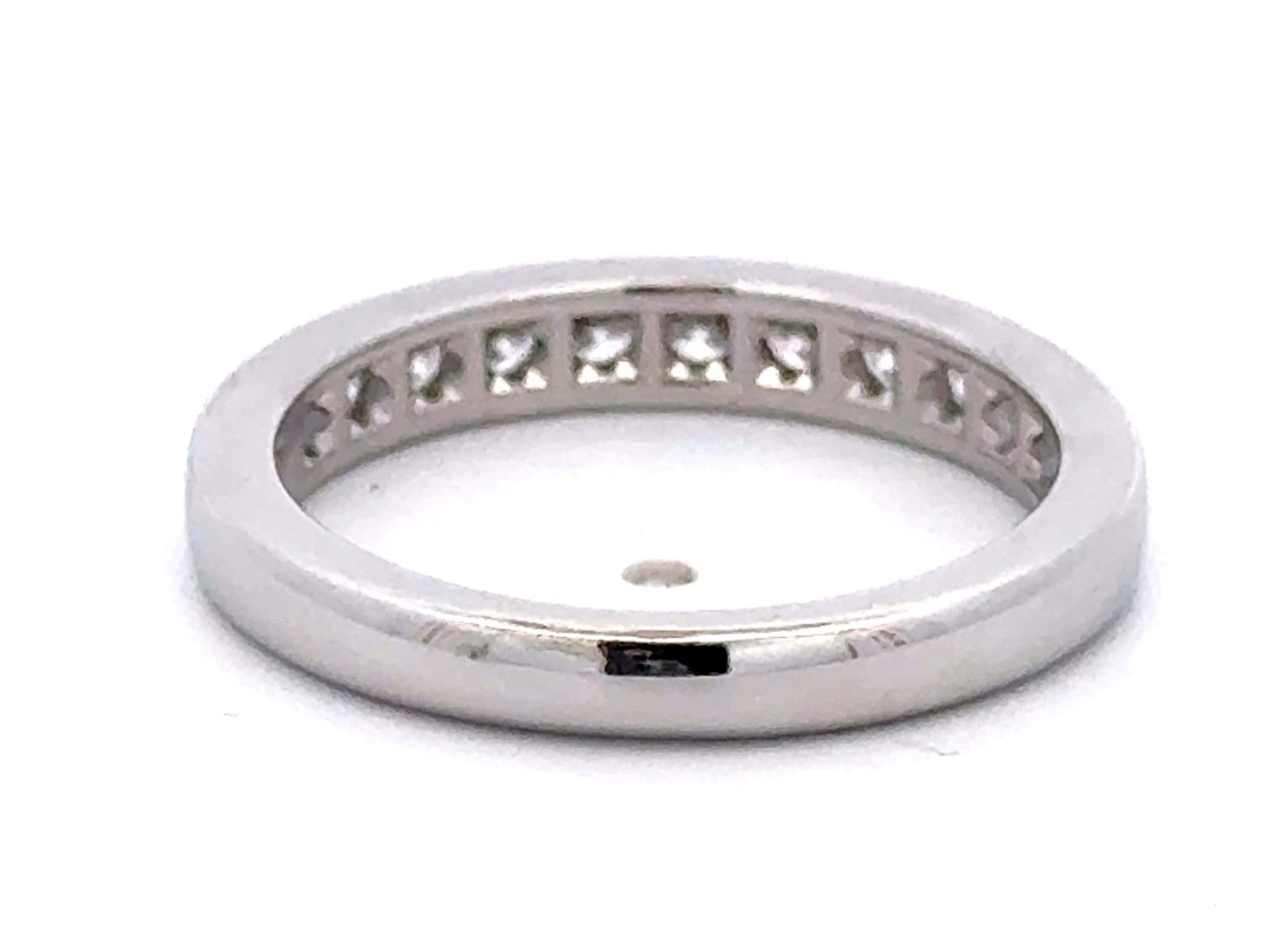 Tiffany & Co. Wedding Band in Platinum with a Half-circle of Diamonds, 3 mm