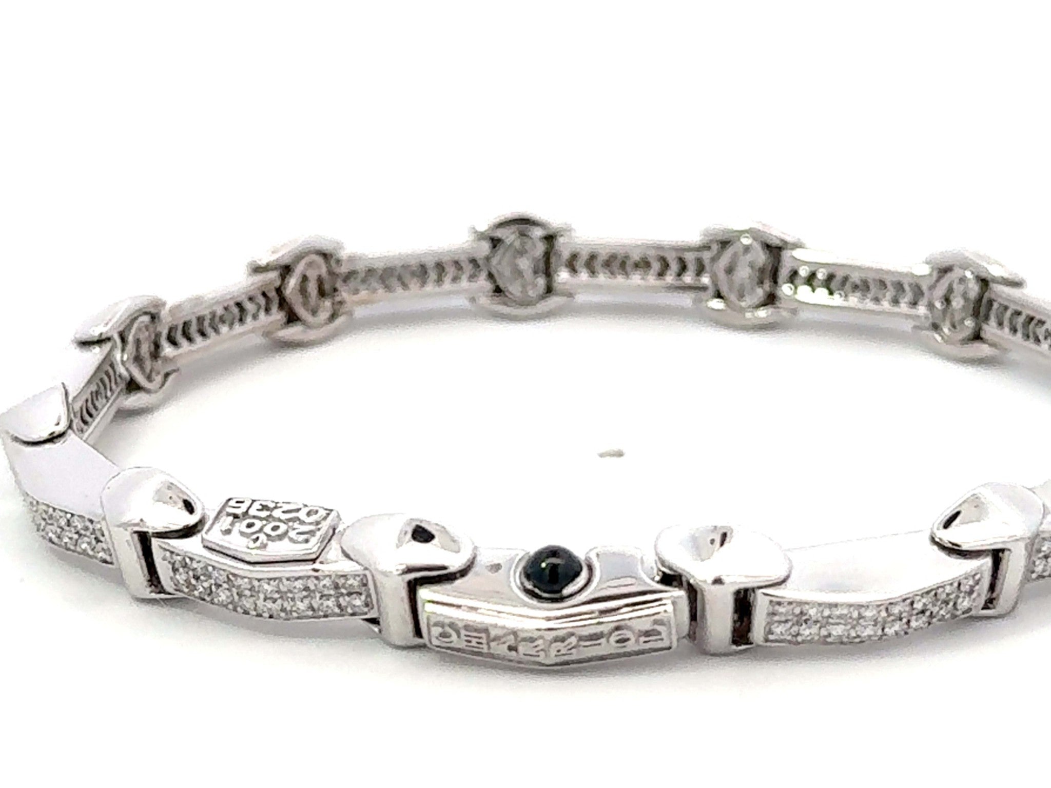 Philippe Charriol Sectional Diamond Bracelet 18k White Gold