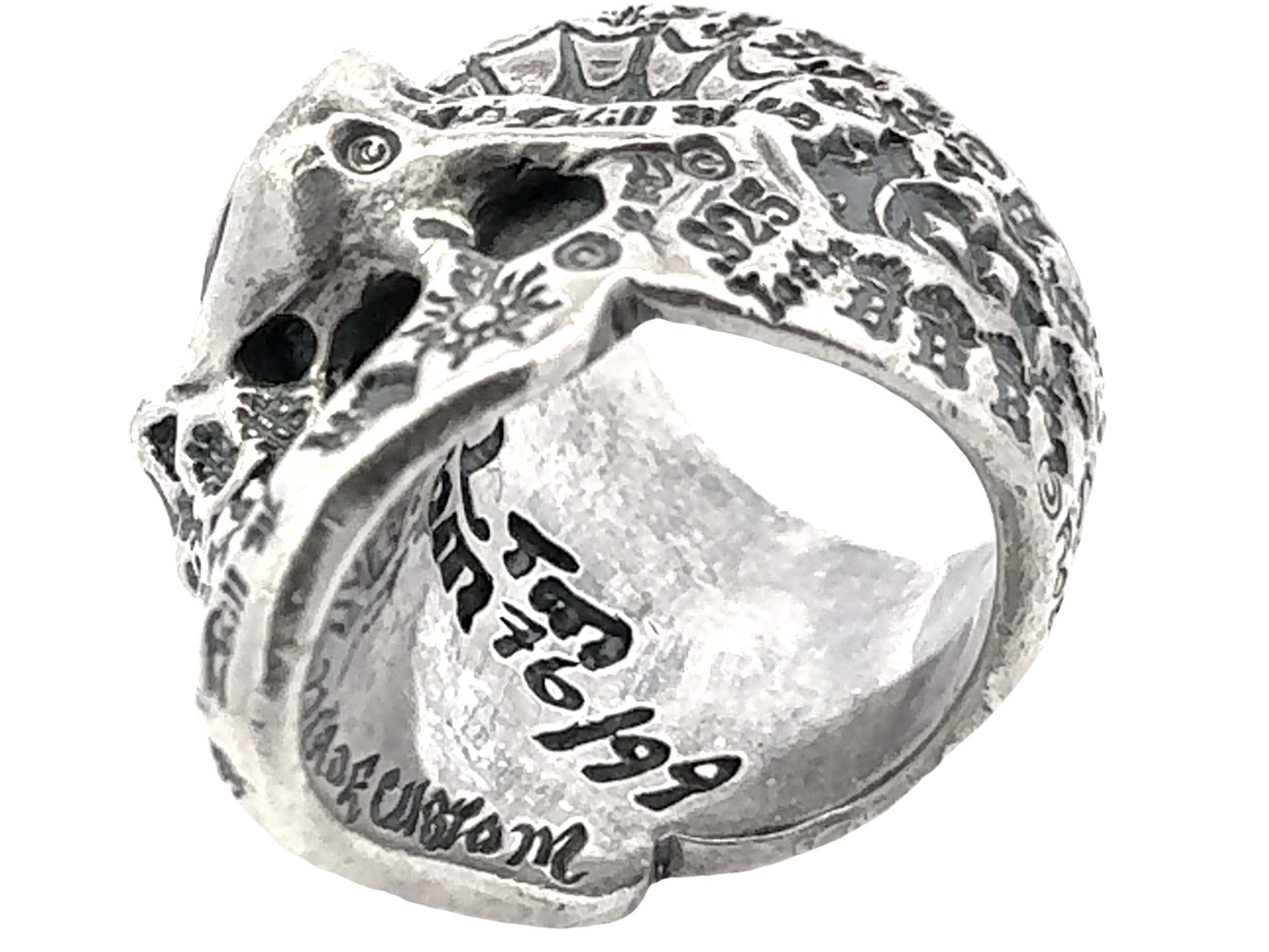 BWL Bill Wall Graffiti Master Skull Red Eyes Sterling Silver Ring