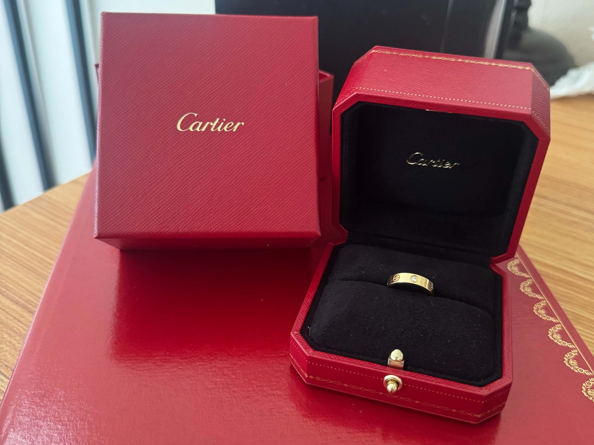 Cartier Diamond Love Ring 18K Yellow Gold With Box and Papers