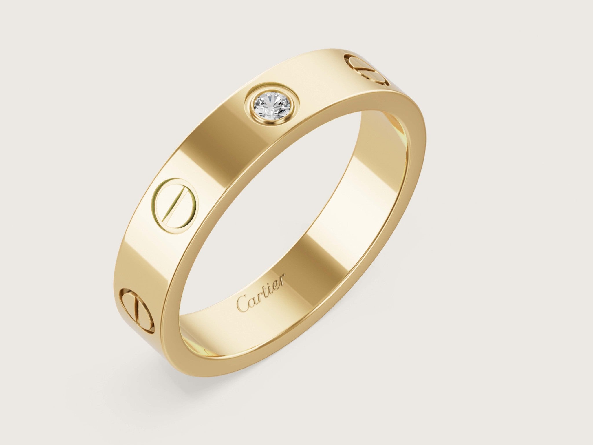 Cartier Diamond Love Ring 18K Yellow Gold With Box and Papers