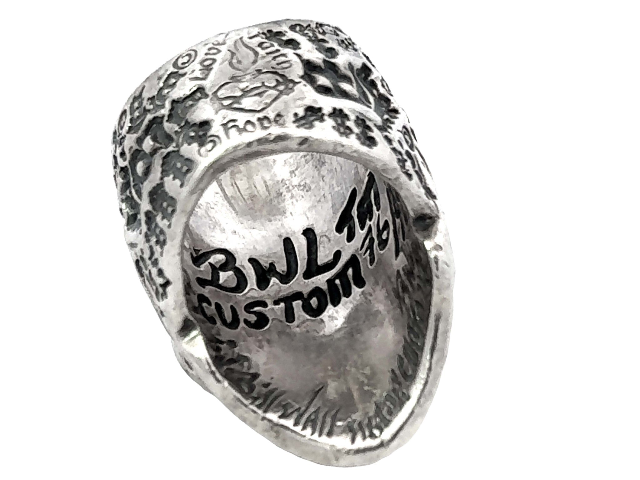 BWL Bill Wall Graffiti Master Skull Red Eyes Sterling Silver Ring